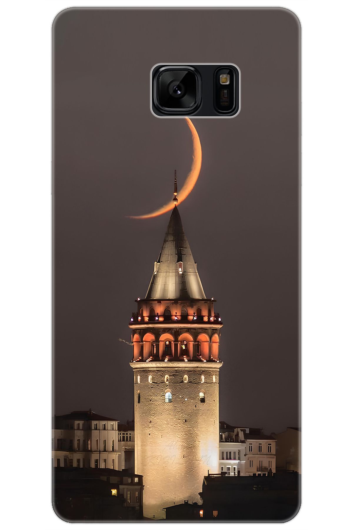 Ceppare Samsung Galaxy Note FE (SM-N935F) Uyumlu Kılıf Desenli İnce Silikon Galata Kulesi STK:673 CP-enBC5rM