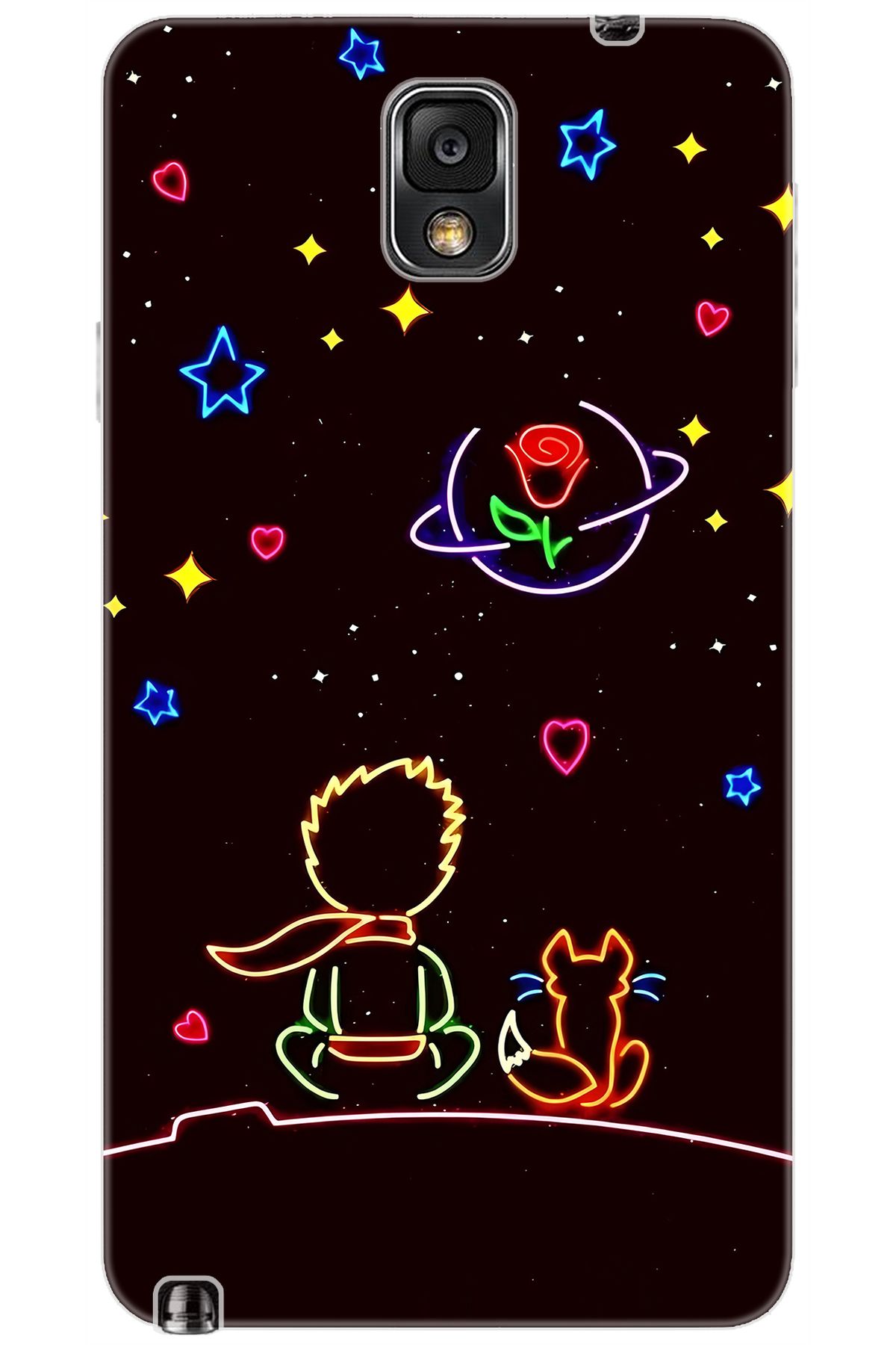 Ceppare Samsung Galaxy Note 3 (SM-N9000Q) Uyumlu Kılıf Desenli Silikon Küçük Prens STK:642 CP-A1bWYeL