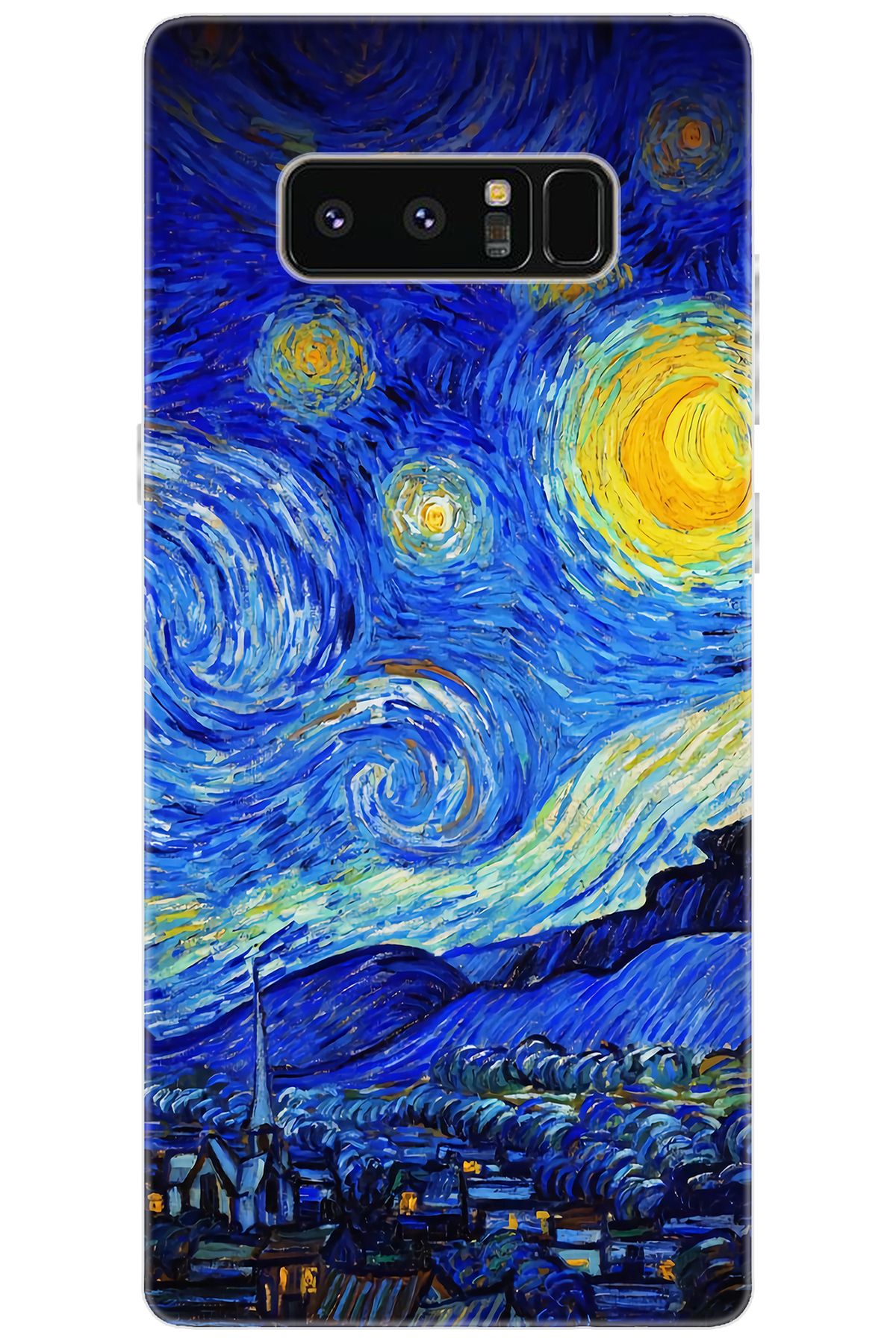 Ceppare Samsung Galaxy Note 8 (SM-N950F) Uyumlu Kılıf Silikon Starry Night Yıldızlı Gece S:757 CP-HOIdMf3