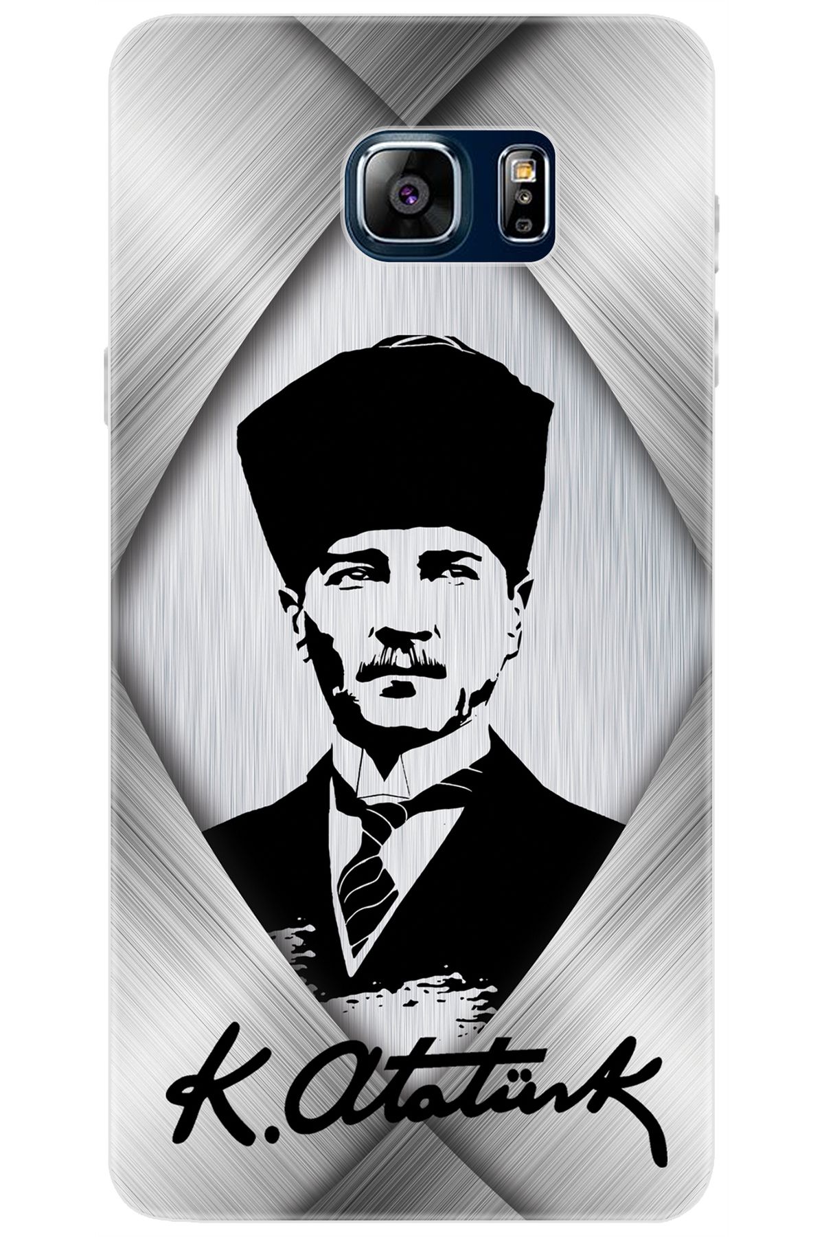Ceppare Samsung Galaxy Note 5 (SM-N910F) Uyumlu Kılıf Desenli Silikon Atatürk Tasarım STK:402 CP-EqvnAZf