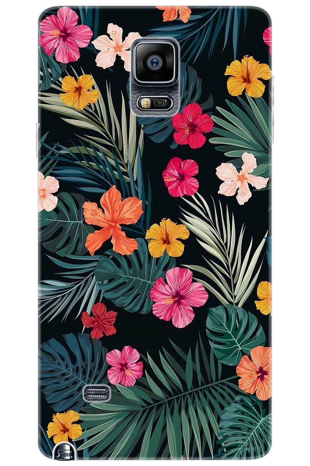Ceppare Samsung Galaxy Note 4 (SM-N910F) Uyumlu Kılıf Desenli Silikon Çiçekler STK:632 CP-1be3Qu0
