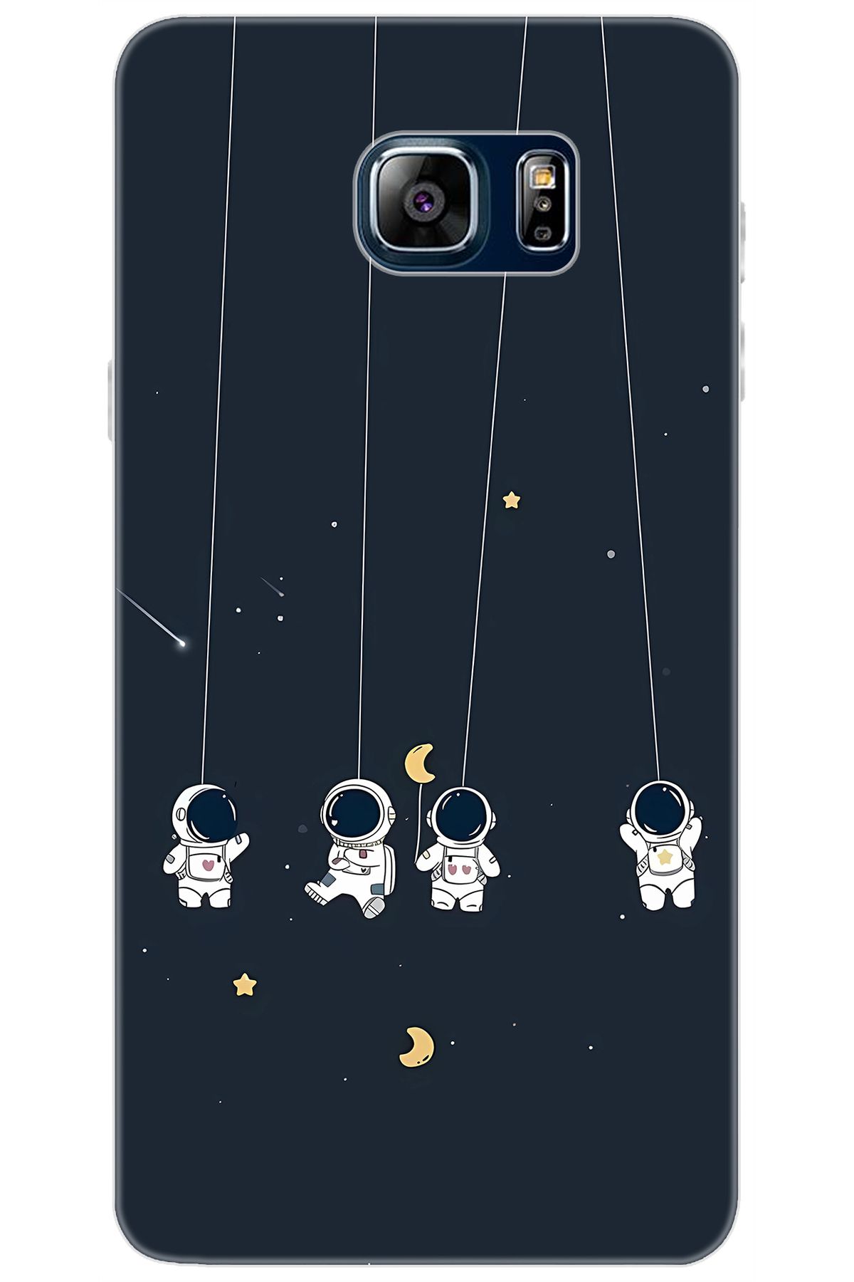 Ceppare Samsung Galaxy Note 5 (SM-N910F) Uyumlu Kılıf Desenli Silikon Astronot STK:663 CP-FX0NF6F