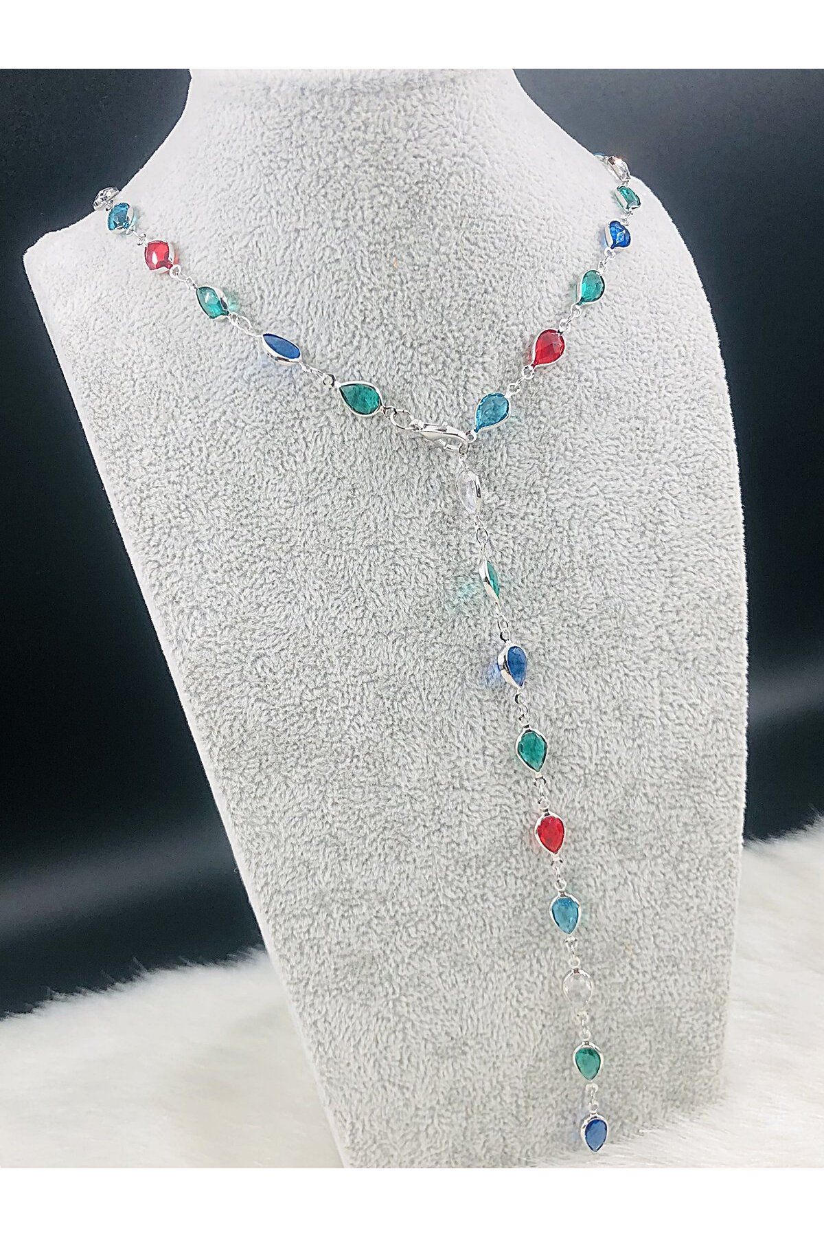 DS DİAMONDSHOP VİP KOLYE DAMLA TAŞLI Y MODEL YENİ SEZON BYÇKL-202506141