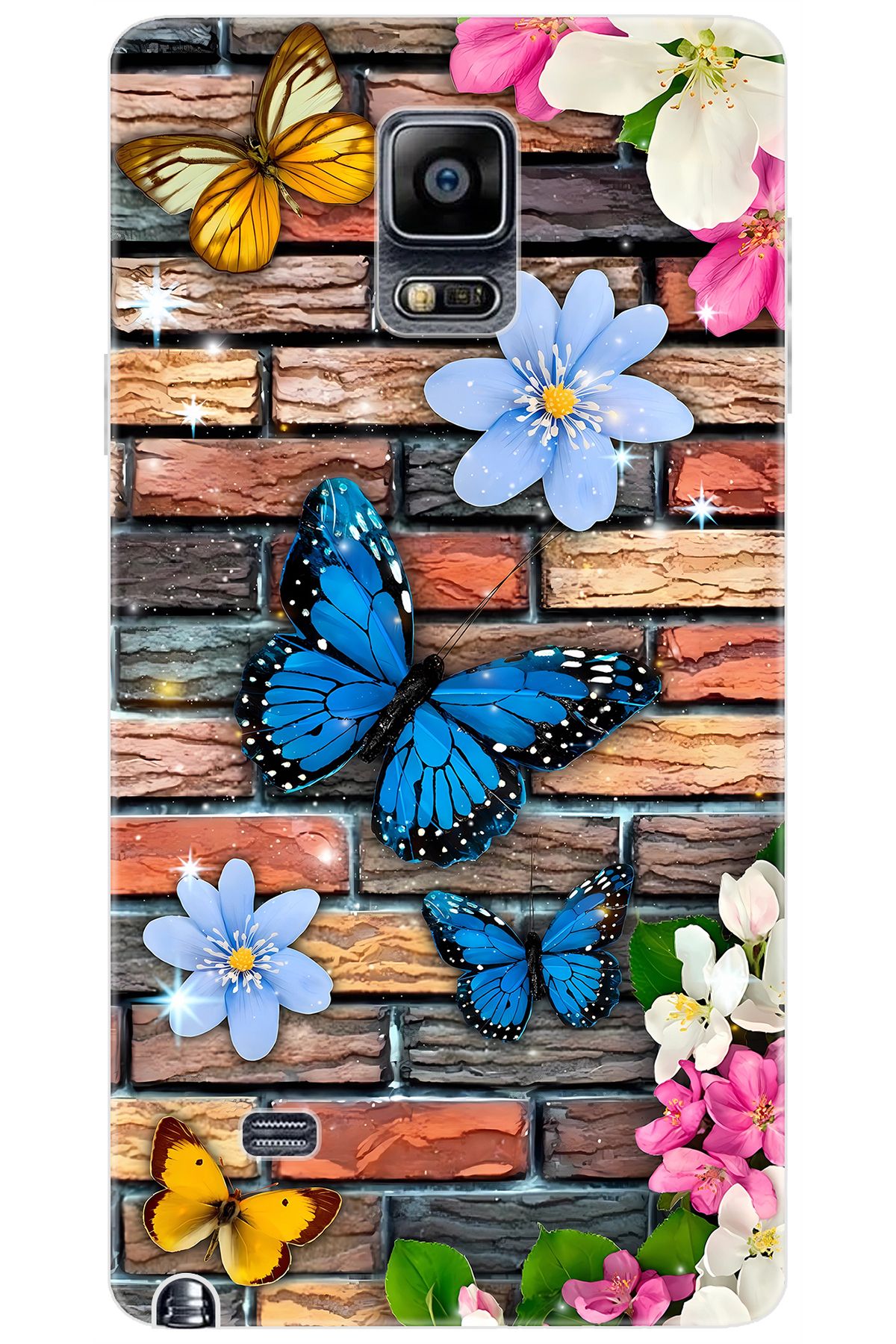Ceppare Samsung Galaxy Note 4 (SM-N910F) Uyumlu Kılıf Desenli Silikon Kelebek STK:672 CP-5QjE8BT