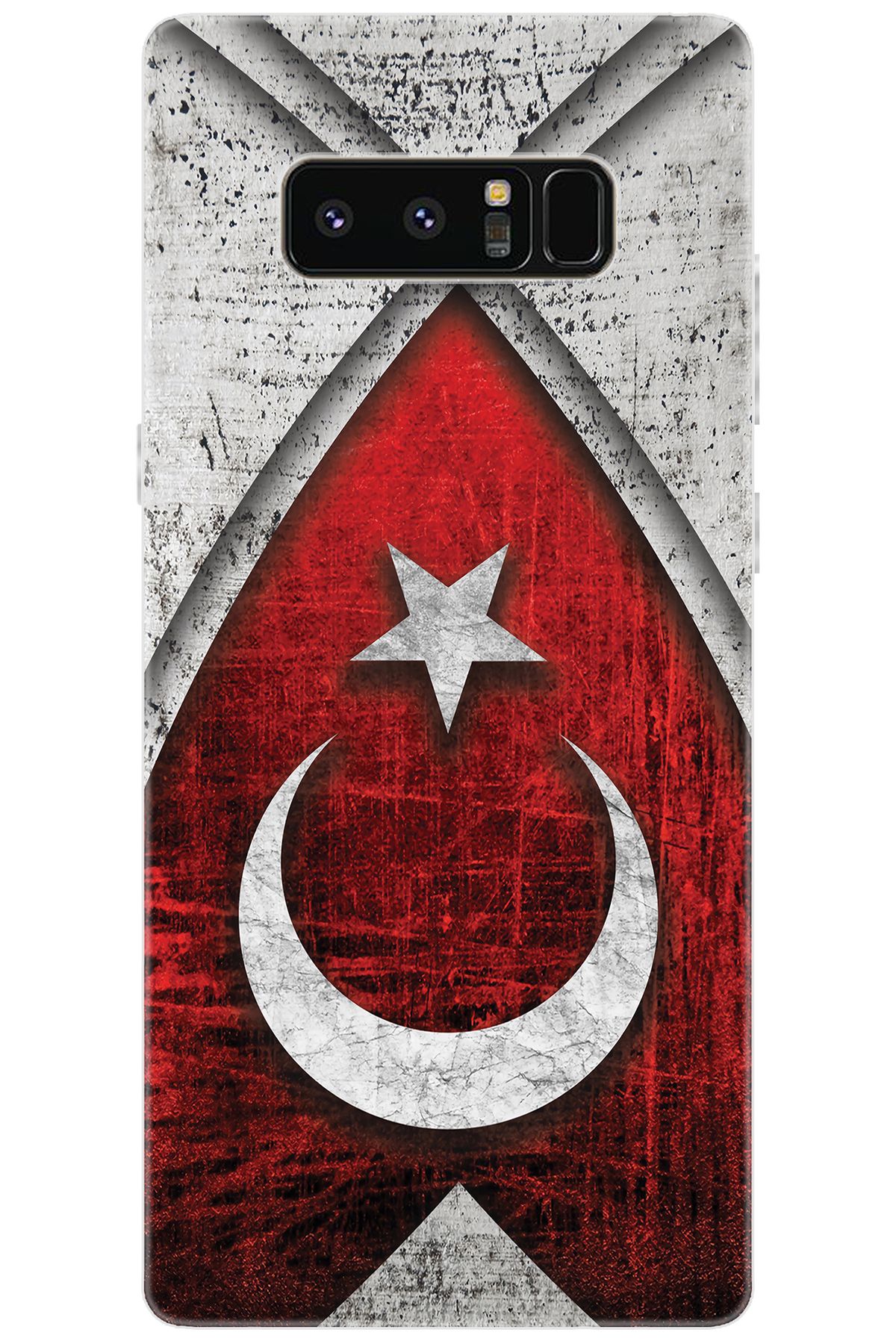 Ceppare Samsung Galaxy Note 8 (SM-N950F) Uyumlu Kılıf Desenli Silikon Türk Bayrağı STK:380 CP-iQFJugq