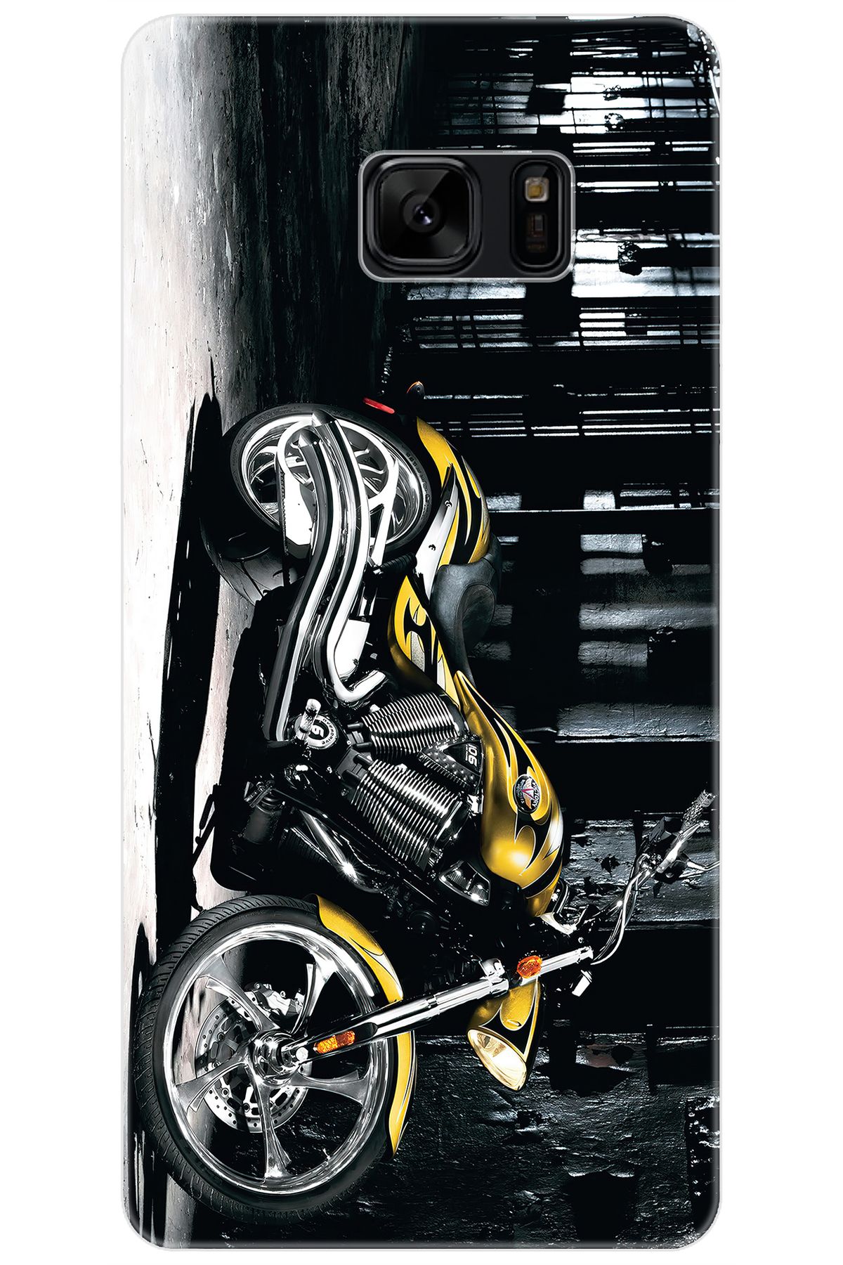 Ceppare Samsung Galaxy Note FE (SM-N935F) Uyumlu Kılıf Desenli İnce Silikon Motorcycle STK:297 CP-GpdJdSY
