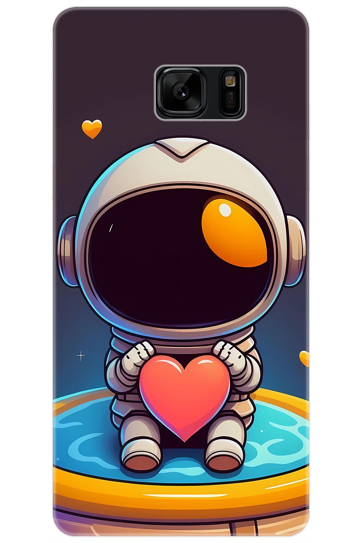 Ceppare Samsung Galaxy Note FE (SM-N935F) Uyumlu Kılıf İnce Silikon Sevimli Astronot STK:659 CP-1Elv5pI