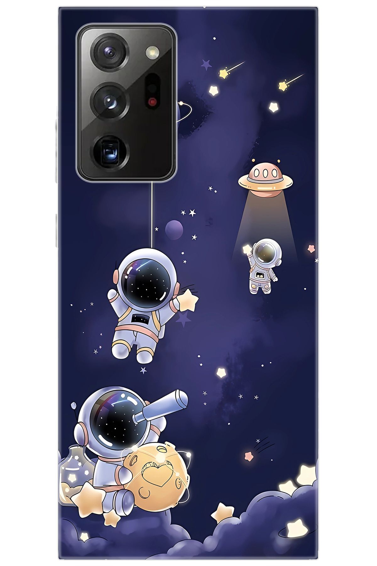Ceppare Samsung Galaxy Note 20 ULTRA (SM-N985F) Uyumlu Kılıf Desenli Silikon Astronot STK:630 CP-04r9K8F