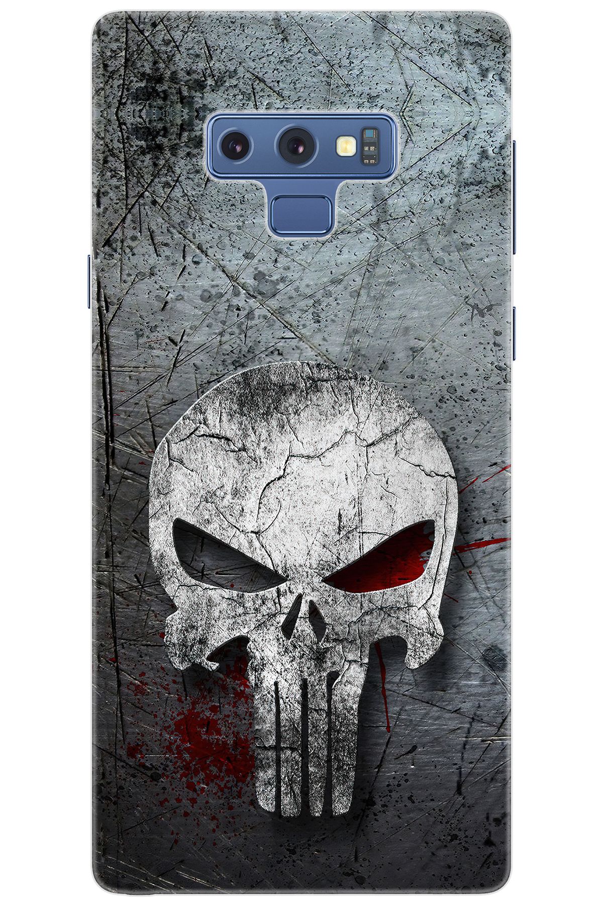 Ceppare Samsung Galaxy Note 9 (SM-N960F) Uyumlu Kılıf Desenli Silikon Gri Kuru Kafa STK:218 CP-Xp52Ovj