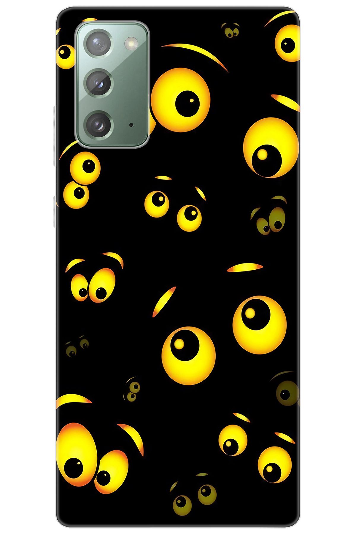 Ceppare Samsung Galaxy Note 20 (SM-N980F) Uyumlu Kılıf Desenli Silikon Emoji Gözler STK:746 CP-xkTPGQu
