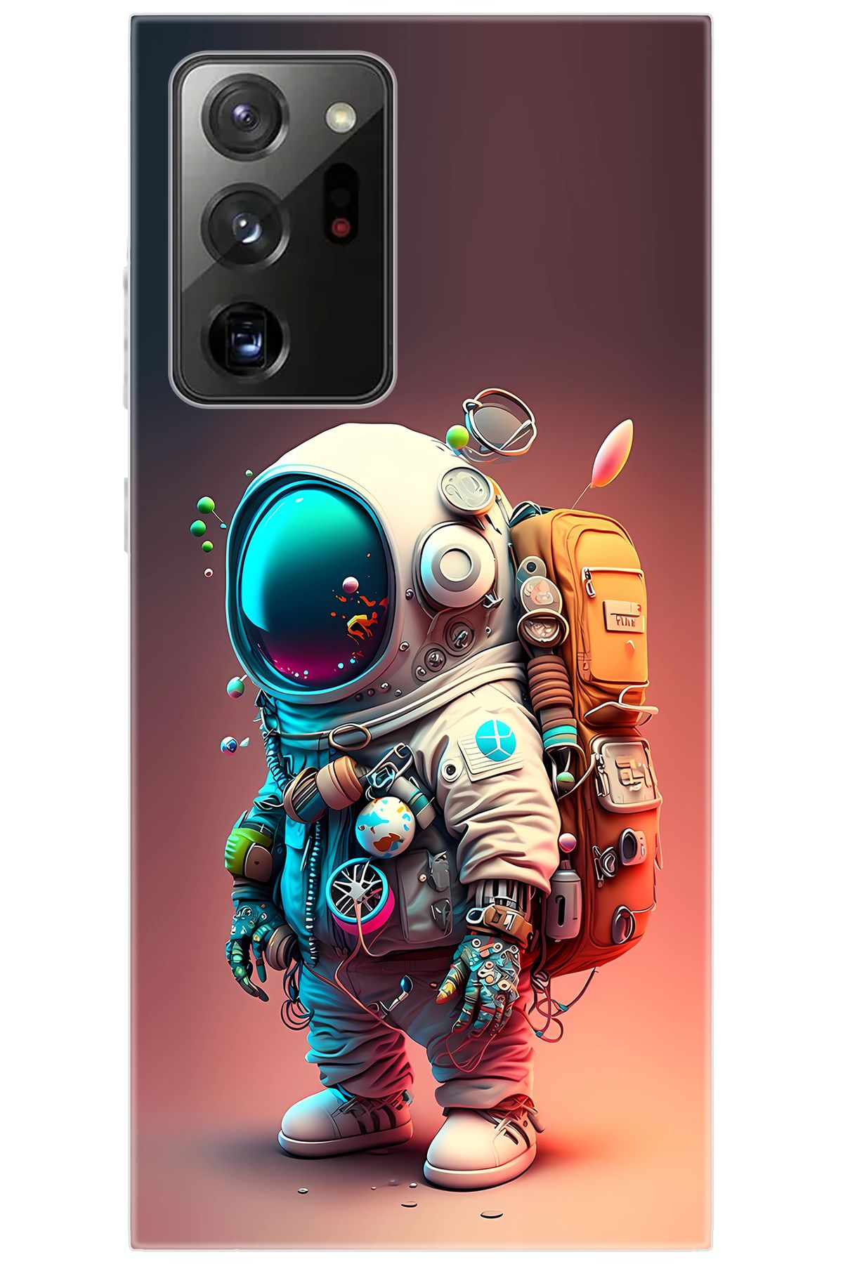 Ceppare Samsung Galaxy Note 20 ULTRA (SM-N985F) Uyumlu Kılıf Desenli Silikon Astronot STK:682 CP-Qey7NBX
