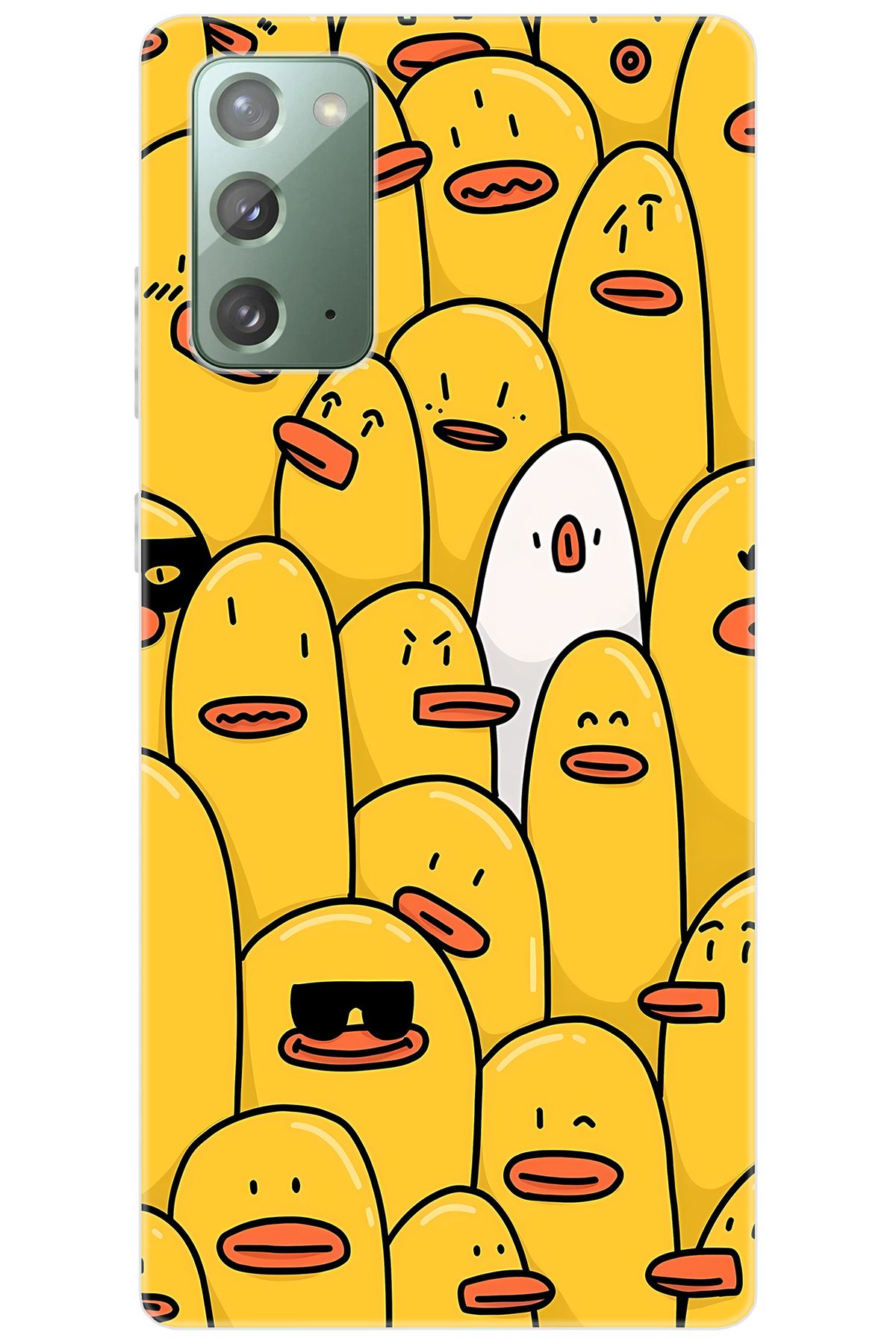 Ceppare Samsung Galaxy Note 20 (SM-N980F) Uyumlu Kılıf Desenli Silikon Cool Ördek STK:650 CP-XQeQiNb