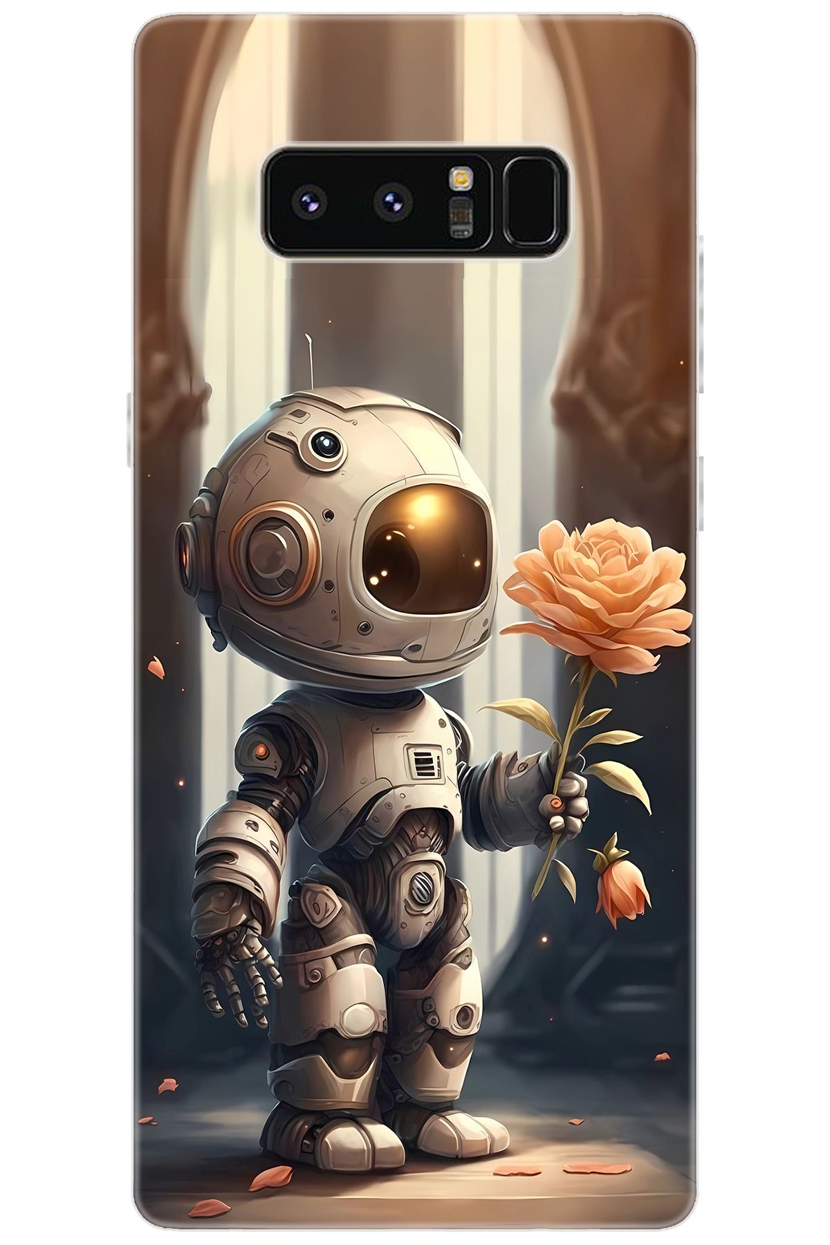 Ceppare Samsung Galaxy Note 8 (SM-N950F) Uyumlu Kılıf Desenli Silikon Astronot STK:620 CP-FrCOSlO