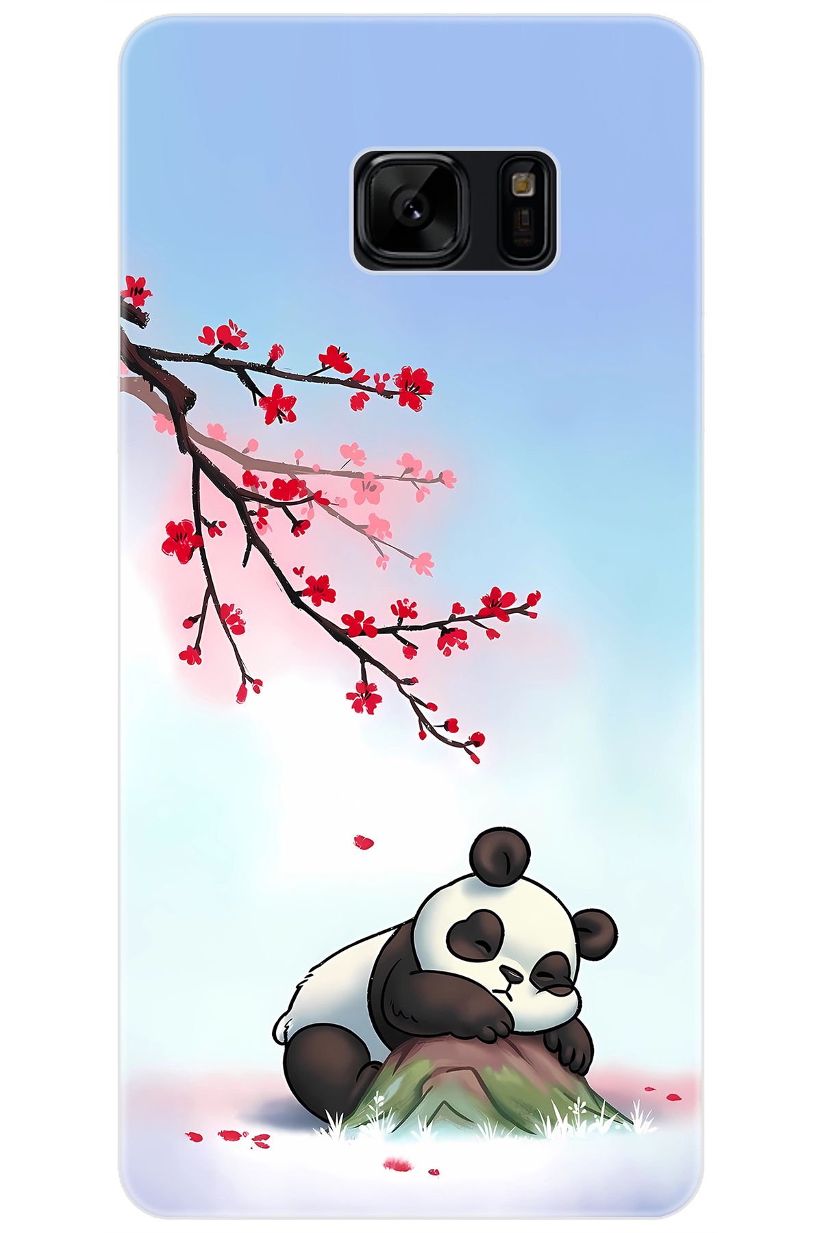 Ceppare Samsung Galaxy Note FE (SM-N935F) Uyumlu Kılıf Desenli İnce Silikon Uyuyan Panda STK:627 CP-52izIdg