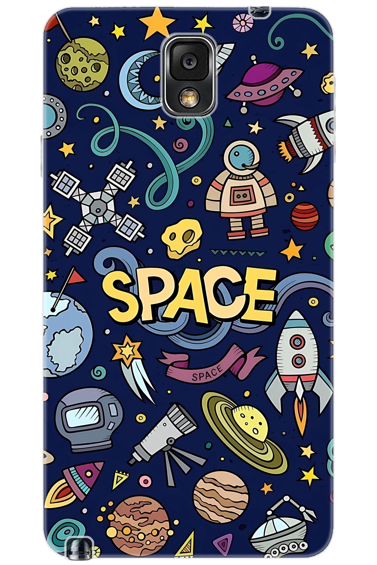 Ceppare Samsung Galaxy Note 3 (SM-N9000Q) Uyumlu Kılıf Desenli Silikon Space STK:623 CP-R25kGBT