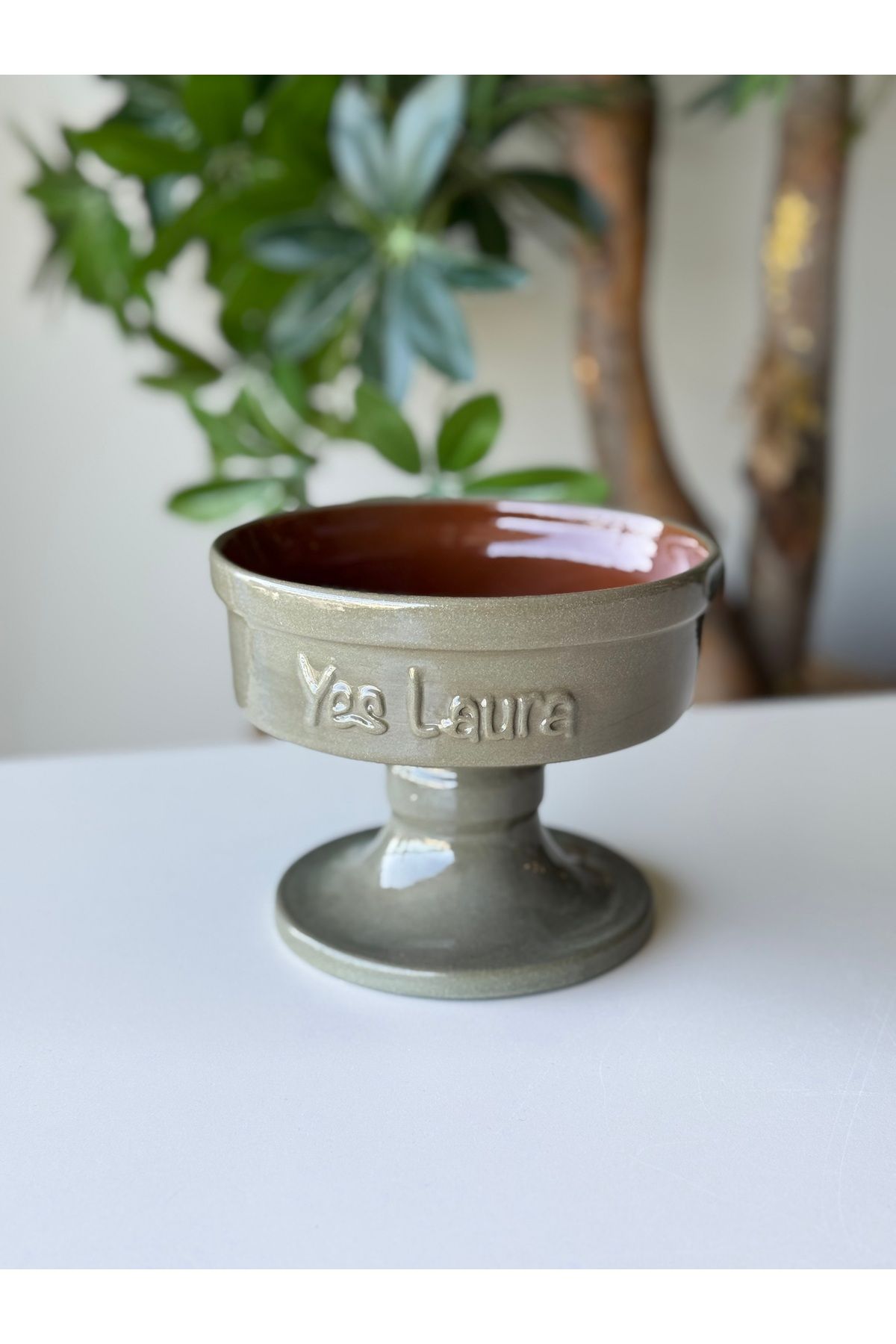 YES LAURA El Yapımı Doğal Seramik Mama & Su Kabı (MEDİUM)