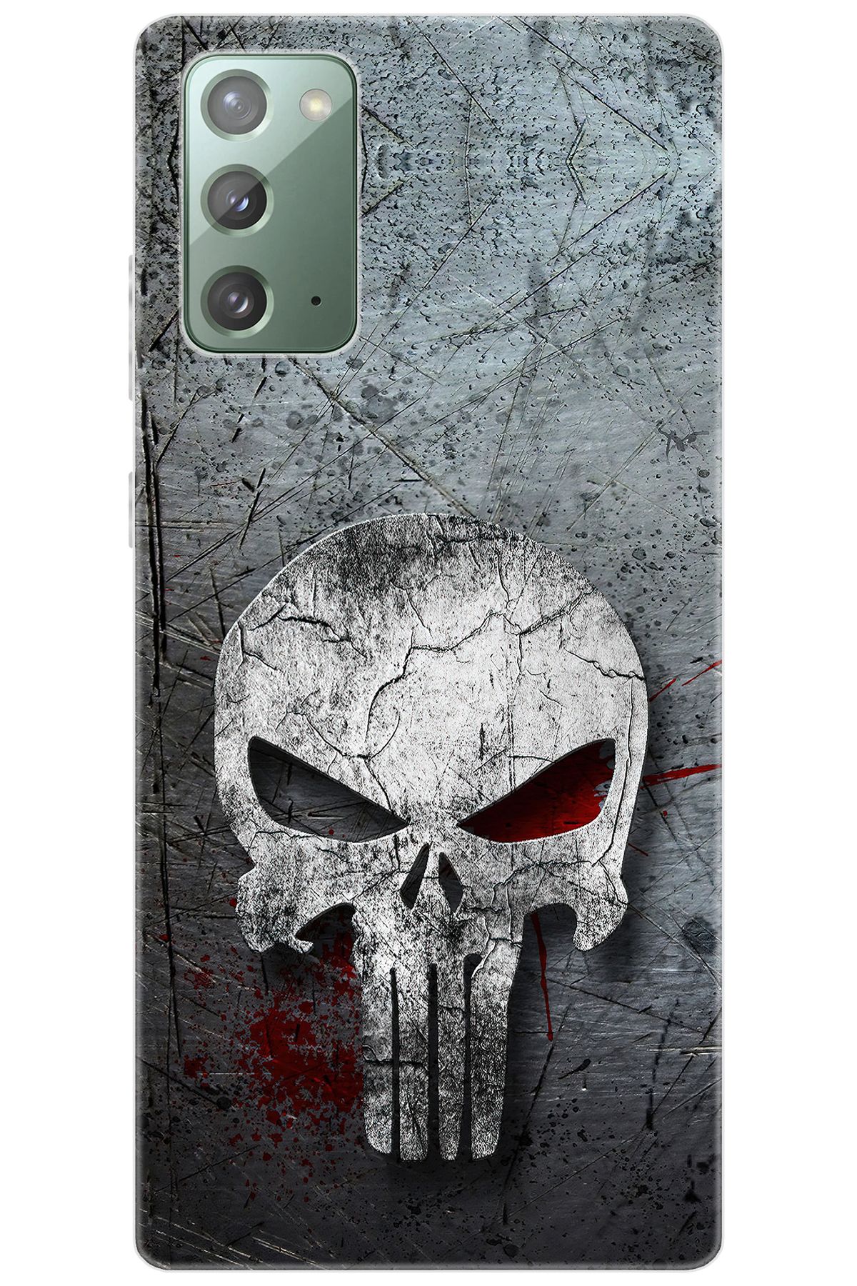 Ceppare Samsung Galaxy Note 20 (SM-N980F) Uyumlu Kılıf Desenli Silikon Gri Kuru Kafa STK:218 CP-XeigijI