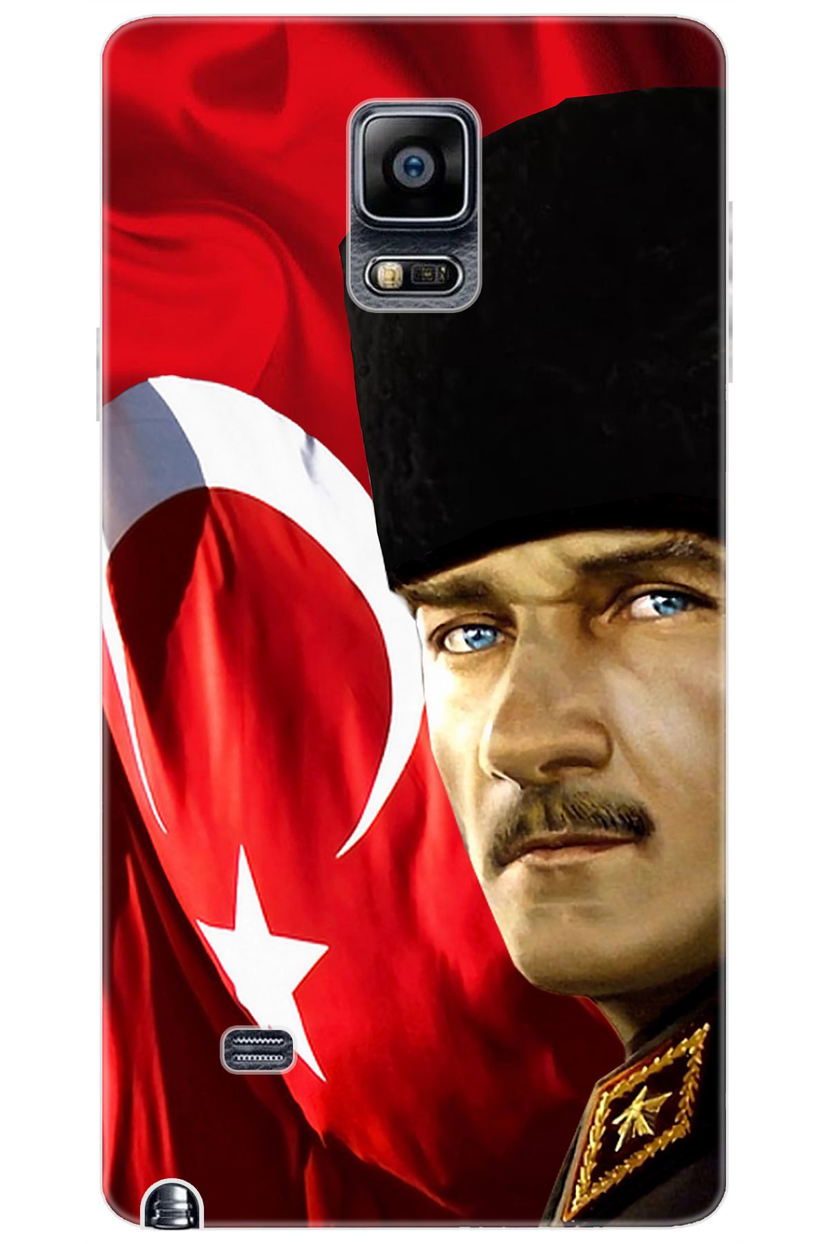 Ceppare Samsung Galaxy Note 4 (SM-N910F) Uyumlu Kılıf Desenli Silikon Atatürk Seri STK:726 CP-OBe8IaR