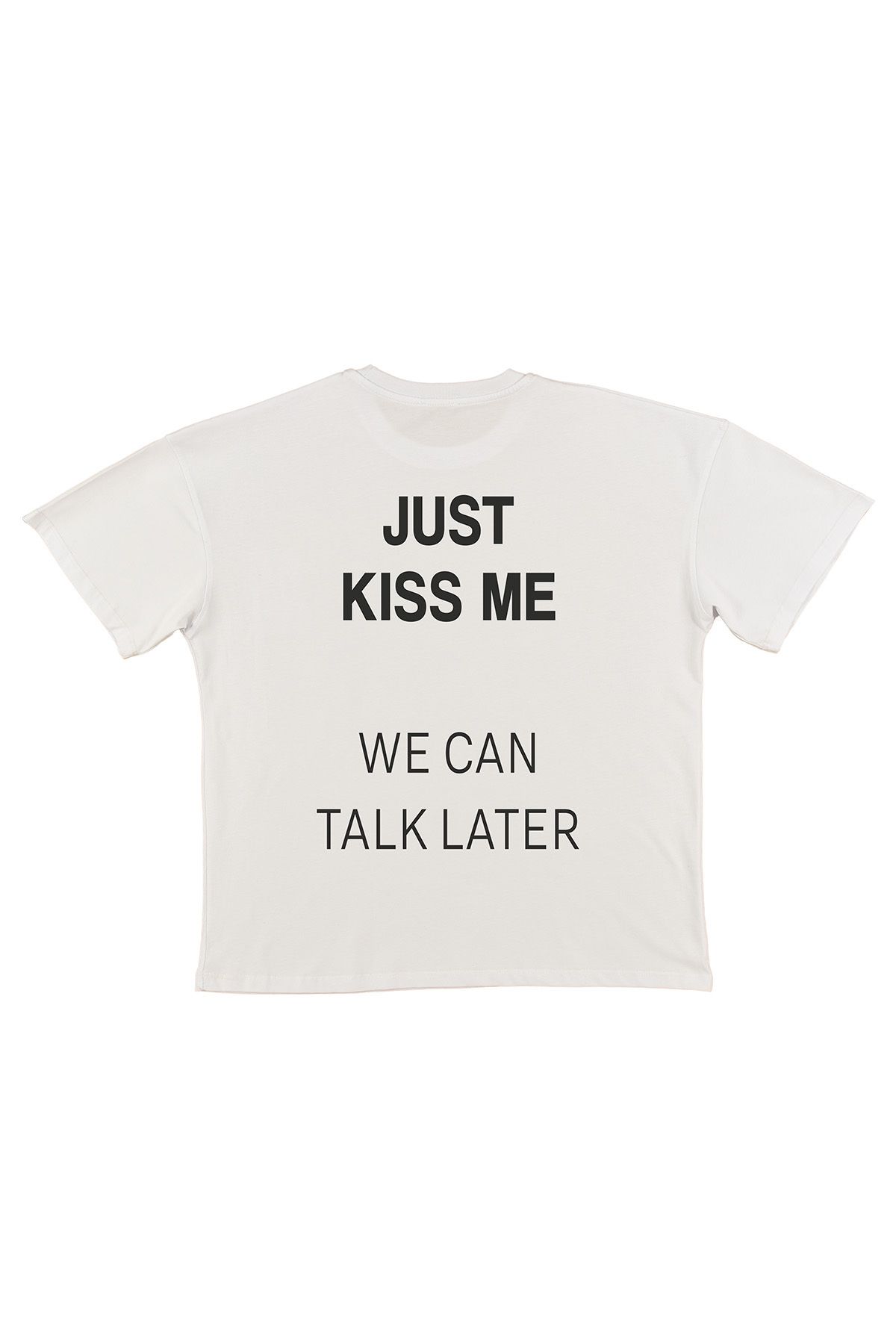 urbvn Just Baskılı Beyaz Oversize T-shirt