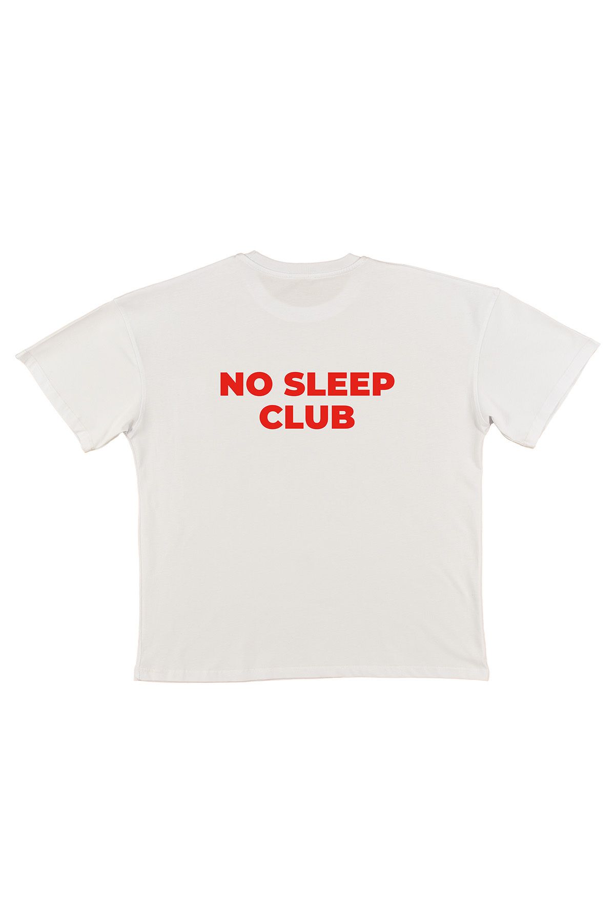 urbvn Sleep Club Baskılı Beyaz Oversize T-shirt