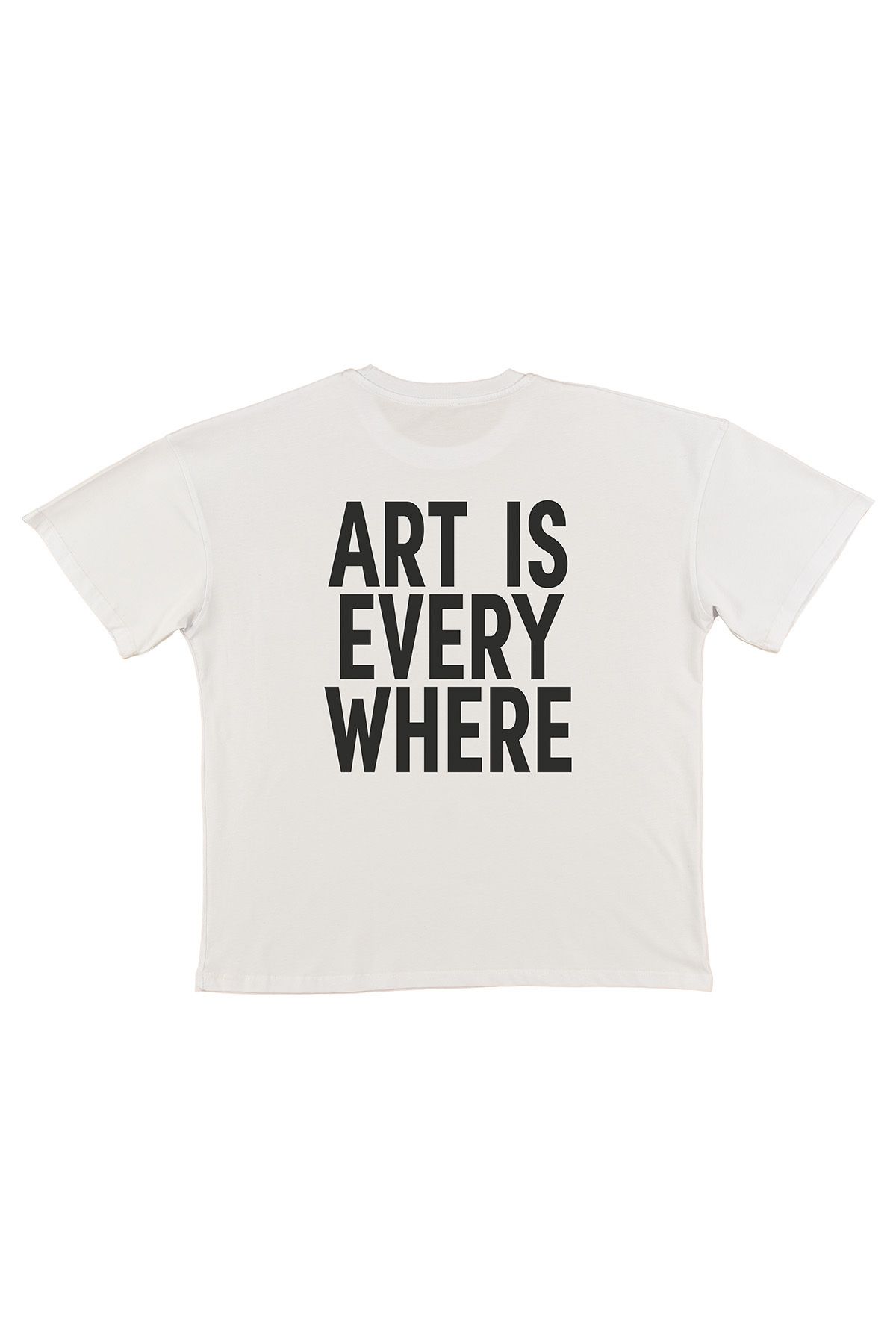 urbvn ART Baskılı Beyaz Oversize T-shirt