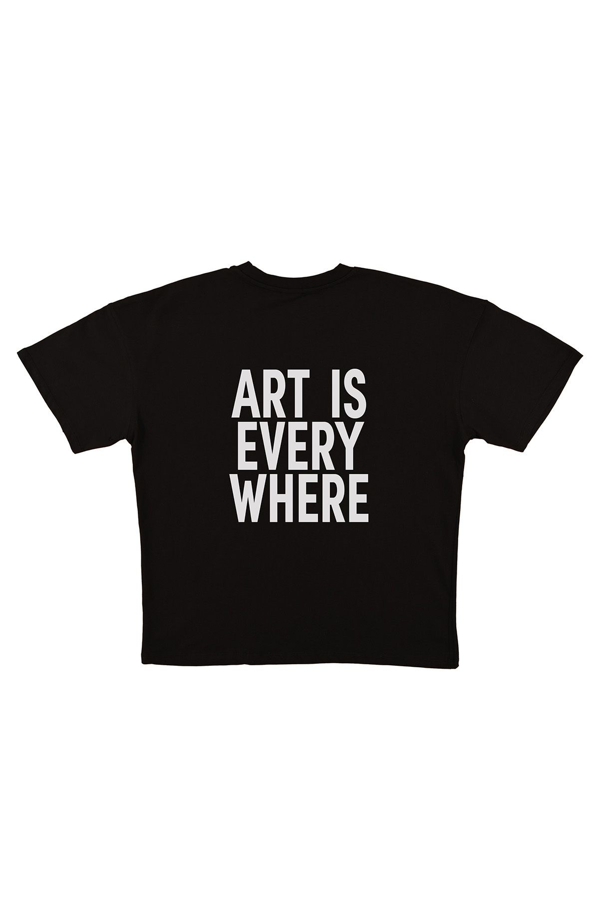urbvn ART Baskılı Siyah Oversize T-shirt