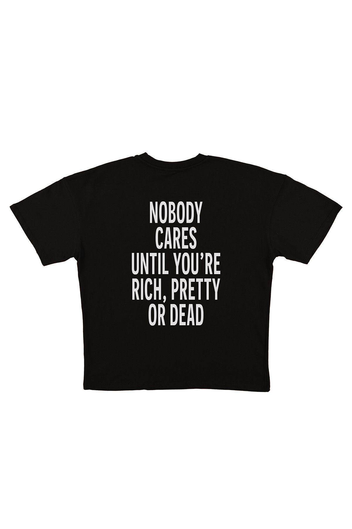 urbvn No Boys Baskılı Siyah Oversize T-shirt