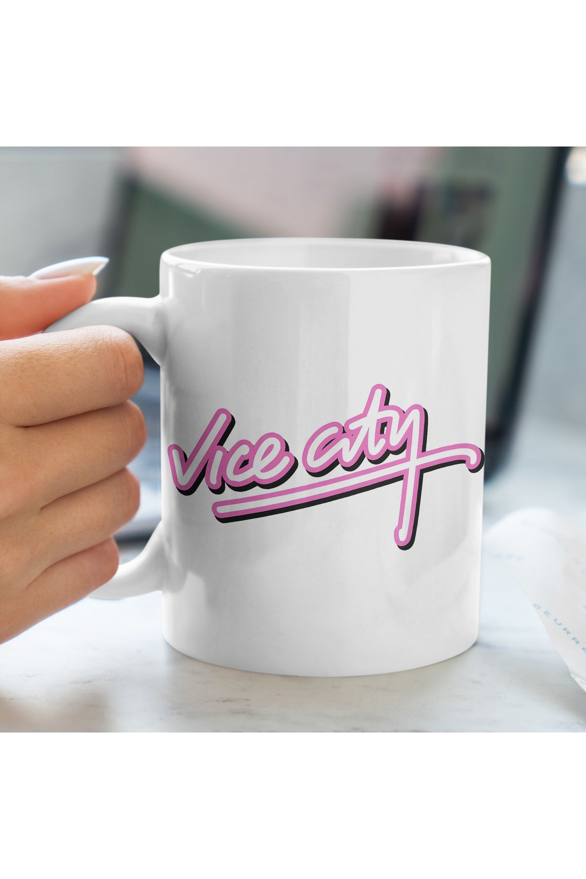 Ayabak Kupa Bardak - GTA Vice City Desenli Kupa Bardak - Hediyelik Kupa Bardak