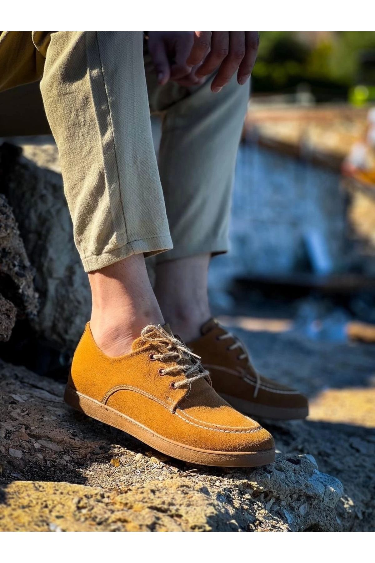 ufukmoda Taba Süet Bağcıklı Günlük Erkek Ayakkabı
