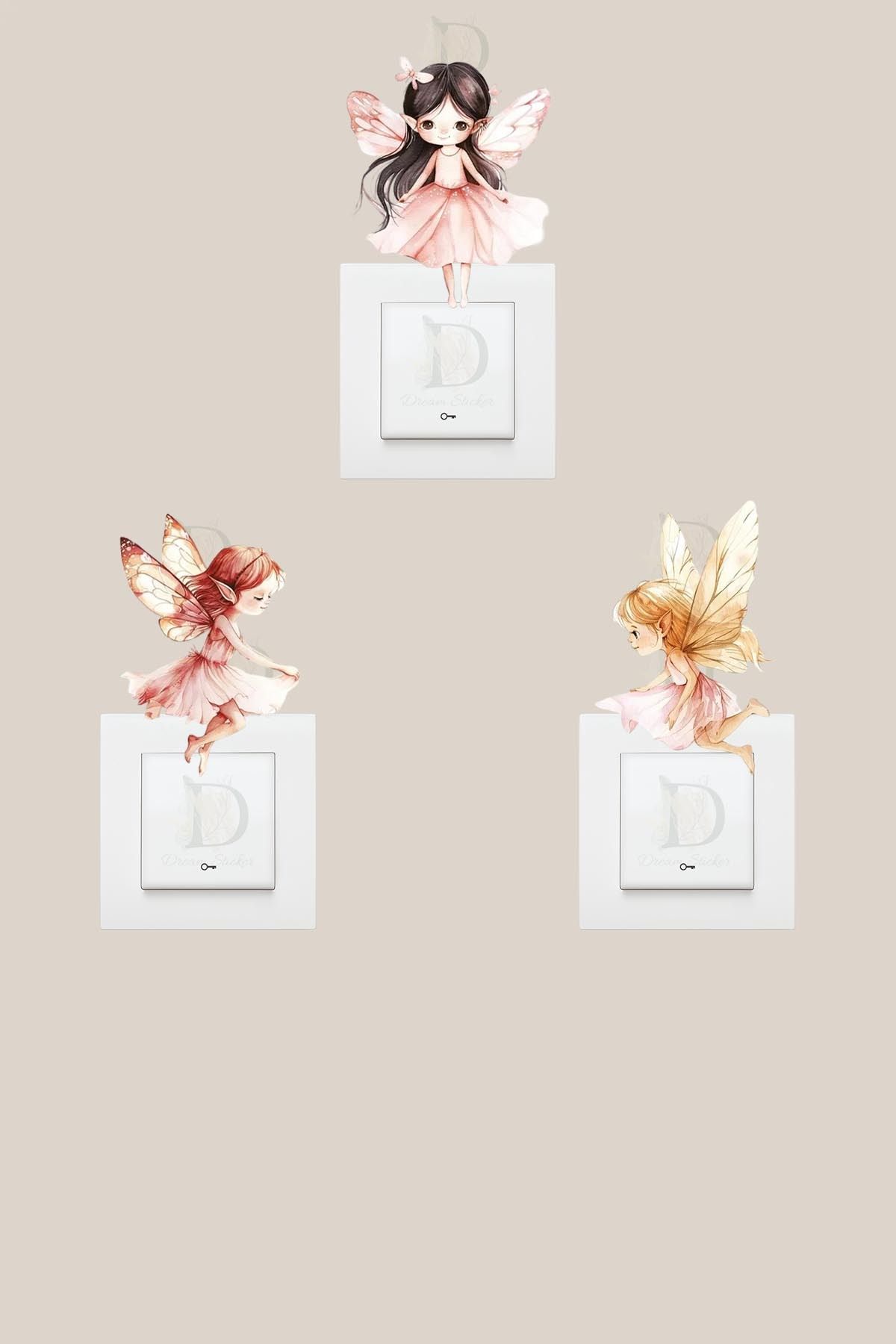 KT Decor Periler Çocuk Odası 3'lü Priz Sticker Seti