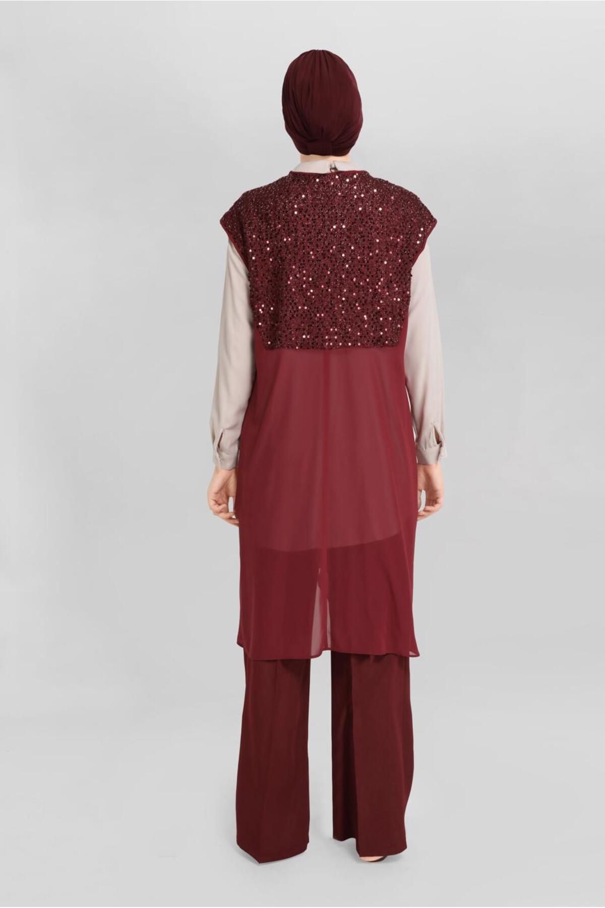 Alvina-40569 Model Double Tunic with Sequins 3