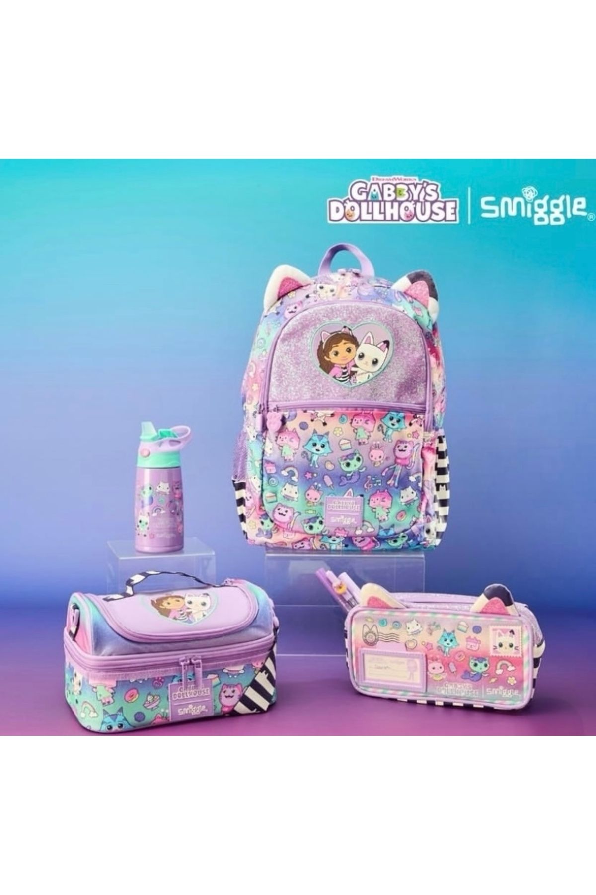 SMIGGLE Gabbys Dollhouse 4’LÜ Okul Çanta Seti