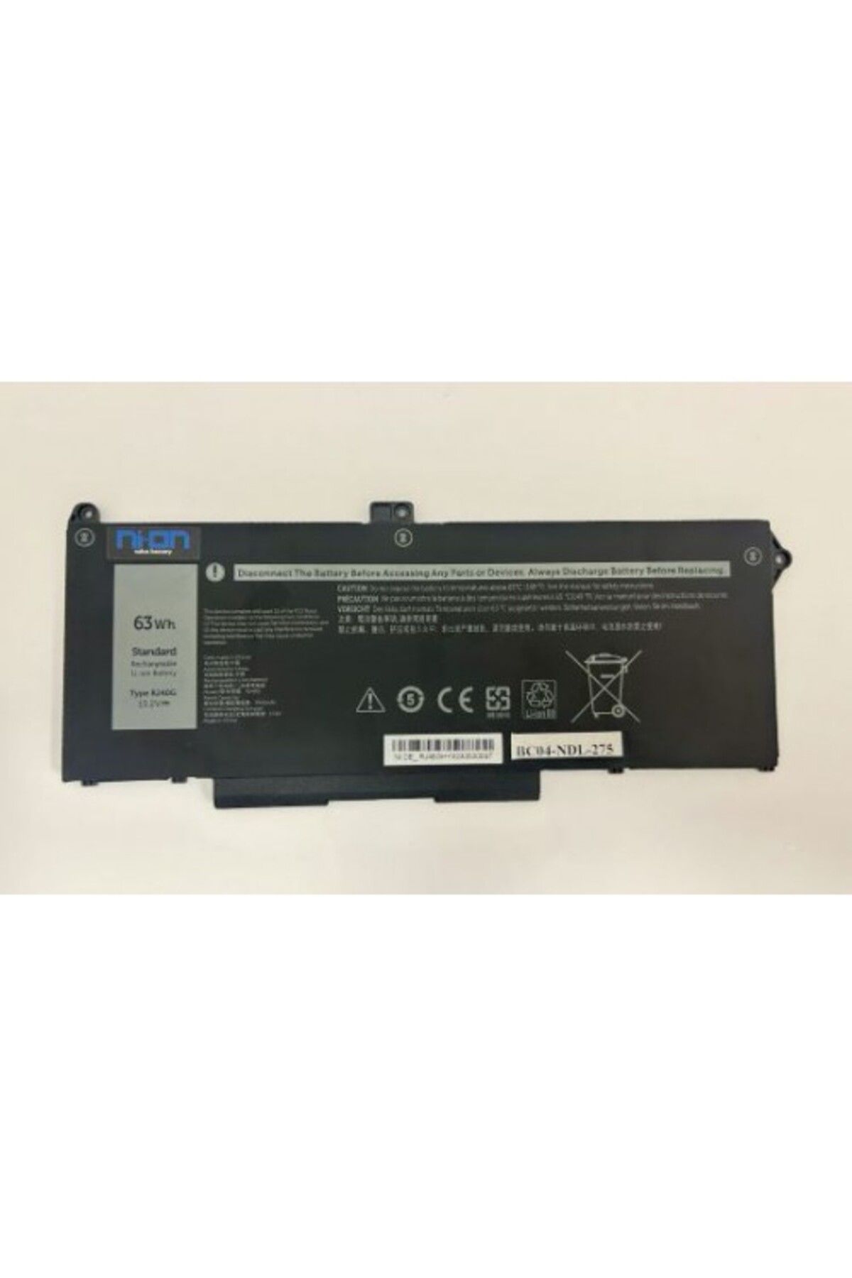 NION Dell P104F001 uyumlu Notebook Batarya - Pil