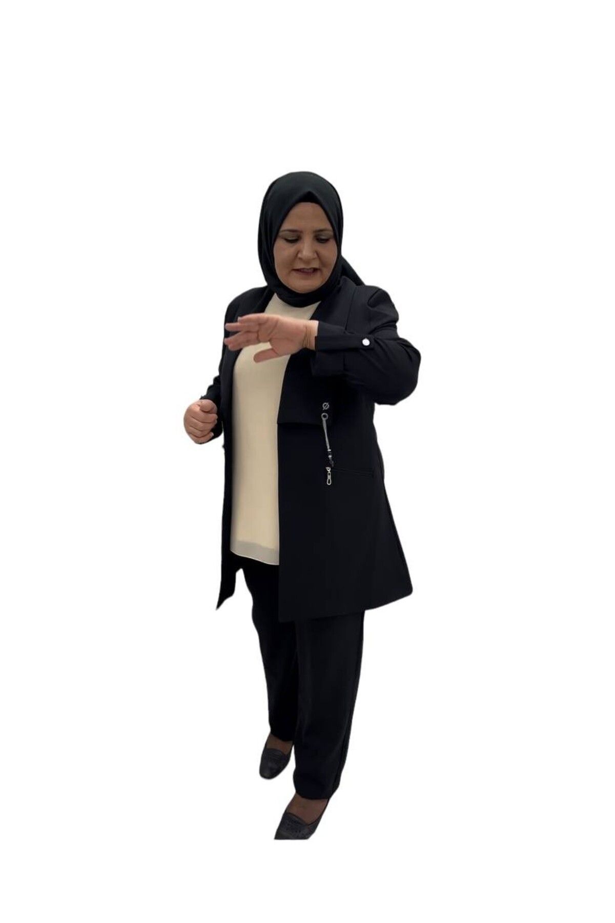 Sevda Kılınç Büyük Beden İkili Krep Takım