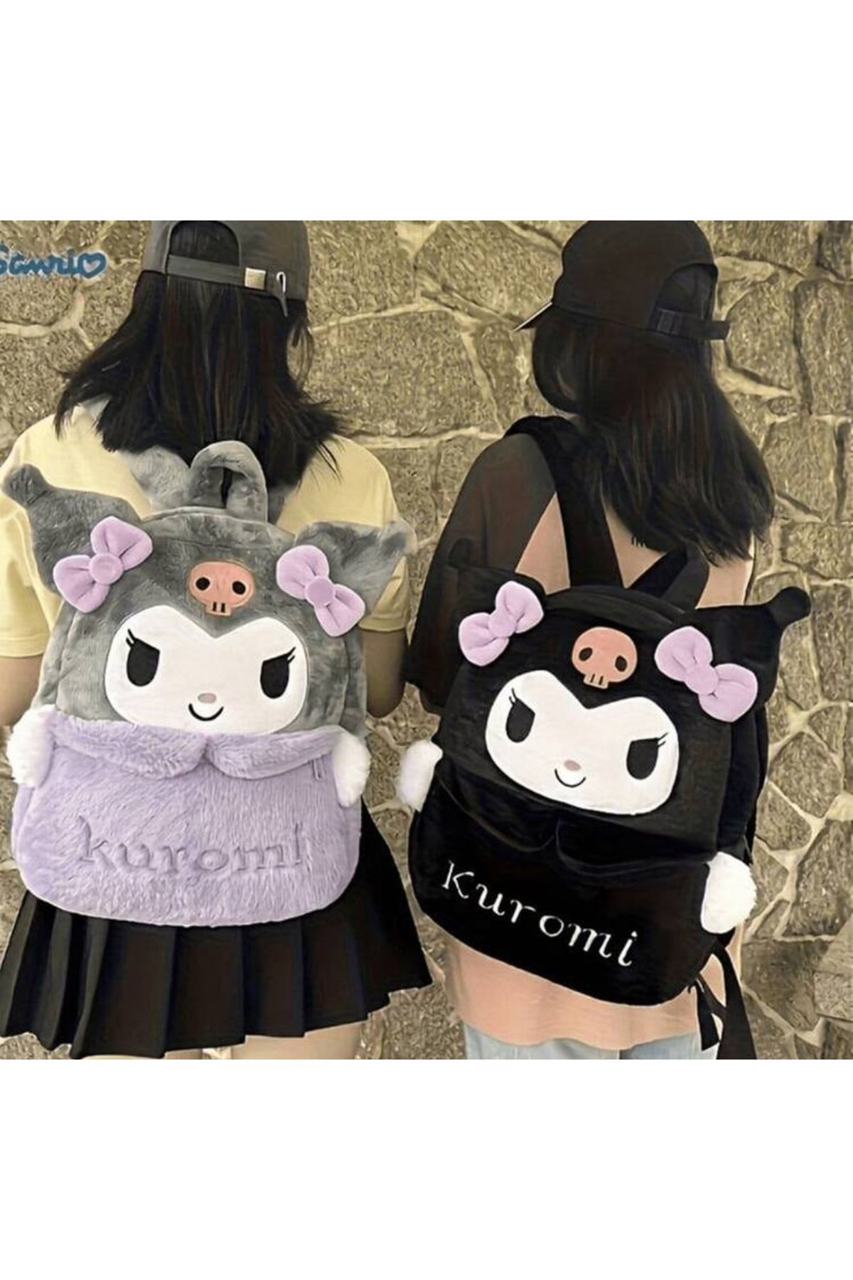 La Saade Peluş Sanrio Kuromi Lila Okul Çantası Sırt Çantası Çocuk Genç Çanta