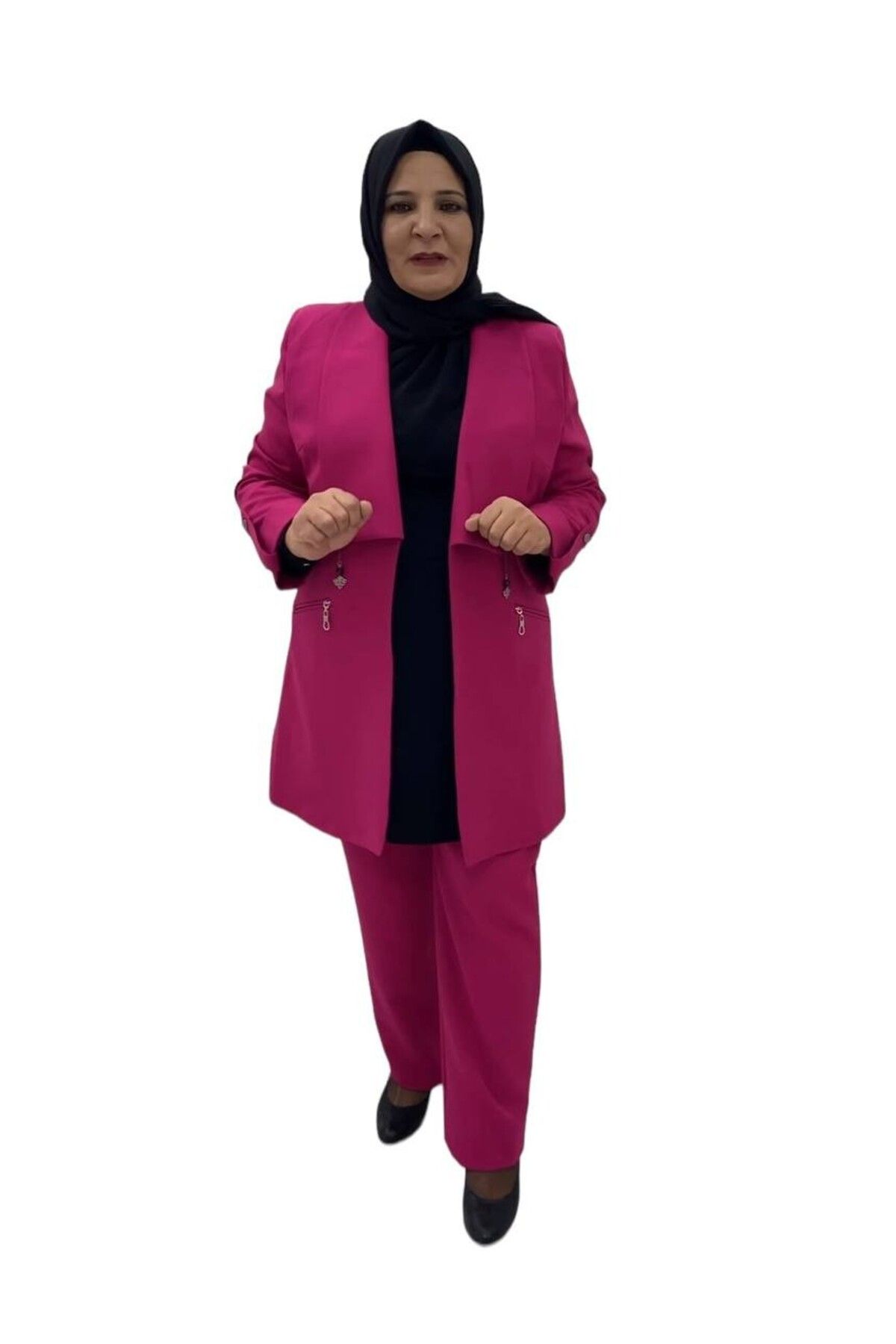 Sevda Kılınç Büyük Beden İkili Krep Takım