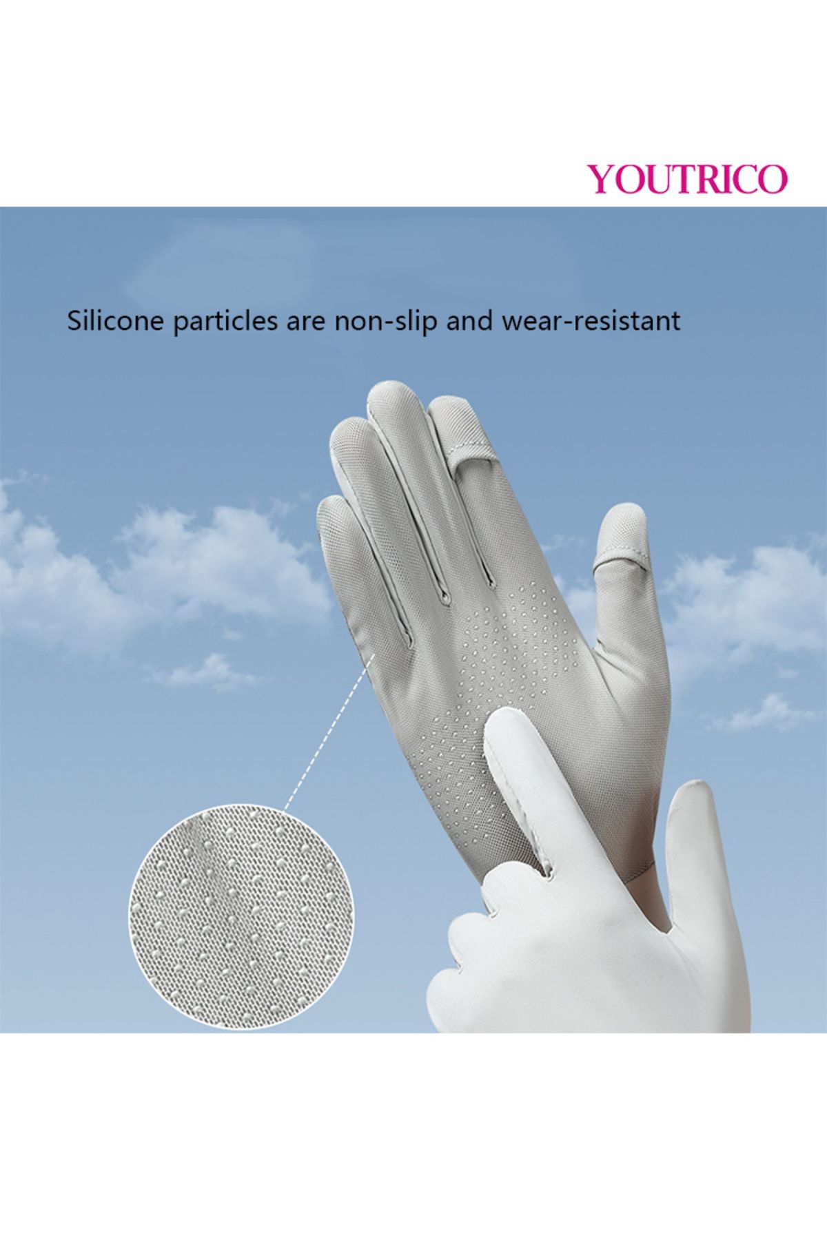 Youtrico-Sun Protection Gloves Summer Cycling Fingerless Gloves For Driving Spf50 High Protection 4