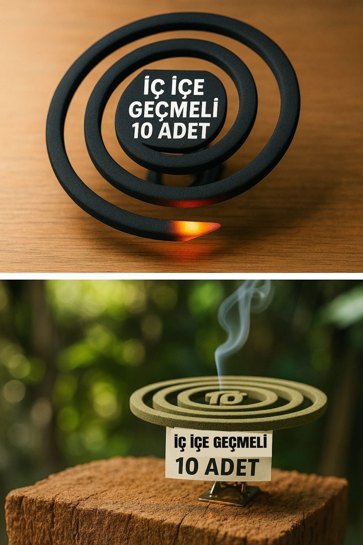 TOYFEST 10’lu Doğal Esansı Sineksavar Set Yavaş Yanan, İç İçe Geçmeli Spiral Tütsü – Etkili Koruma Dış Mekan