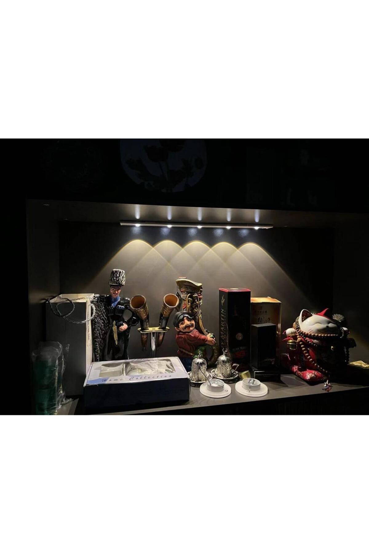 ECONA Şarjlı Slim Cabinet Tezgah Üstü Usb Şarjlı Sensörlü 3 Renk 60 CM 5 LEDLİ