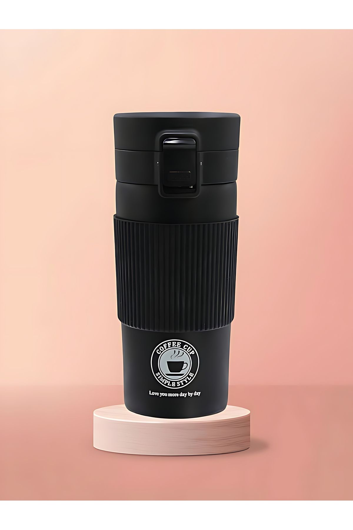 Biki-Travel Coffee Mug, Thermal Insulated, Stainless Steel - 350 ml / Black Color 4
