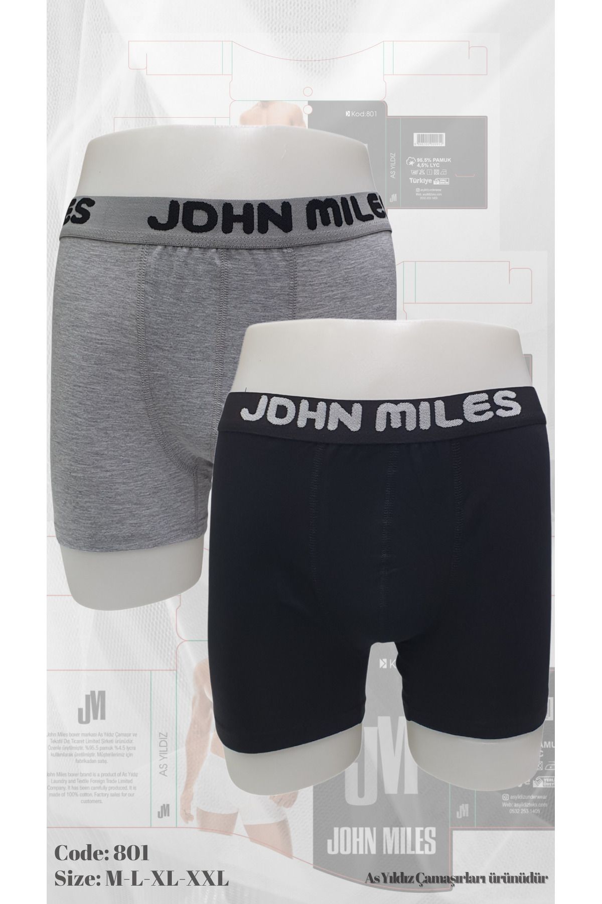 AS YILDIZ John Miles 6'lı Penye Boxer