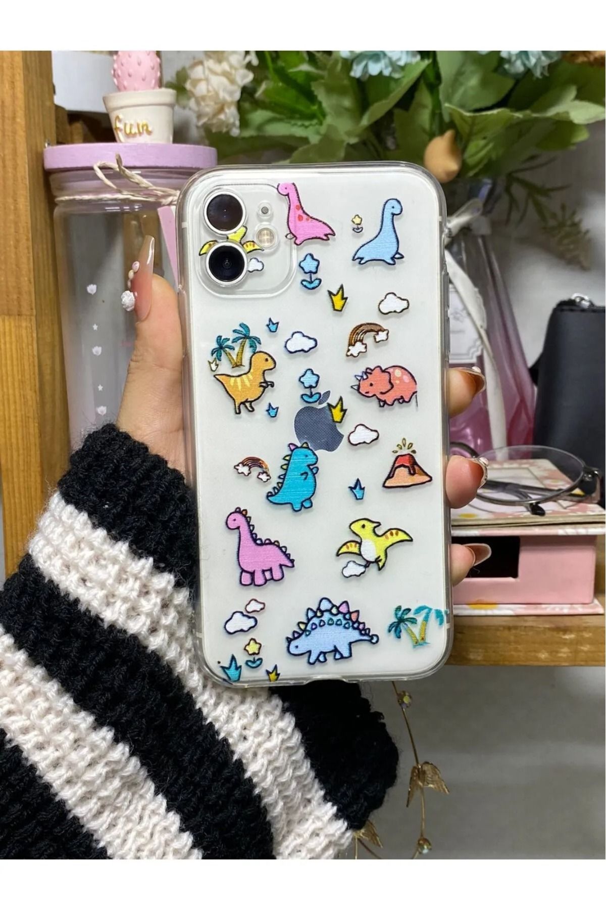 LUXKLAS iphone 11 desen baskılı darbeye karşı dayanıklı şeffaf kılıf