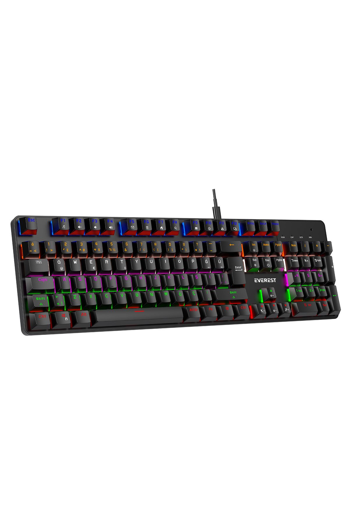 Everest KB-MK1 Lumos Siyah USB Aydınlatmalı Blue Switch Full Anti-Ghosting Mekanik Oyuncu Klavye