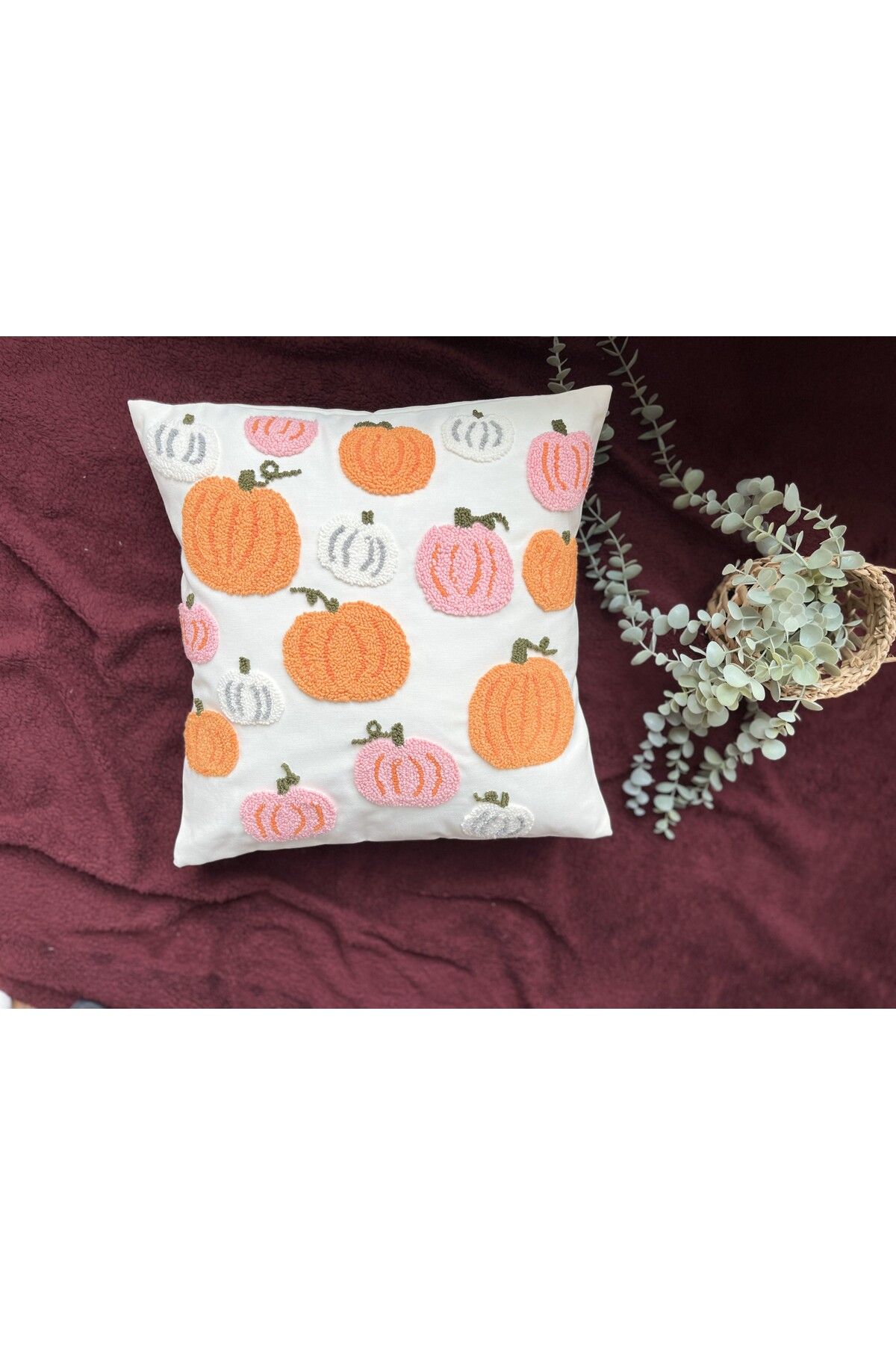Buse çınar home design halloween seri punch kırlent kılıfı