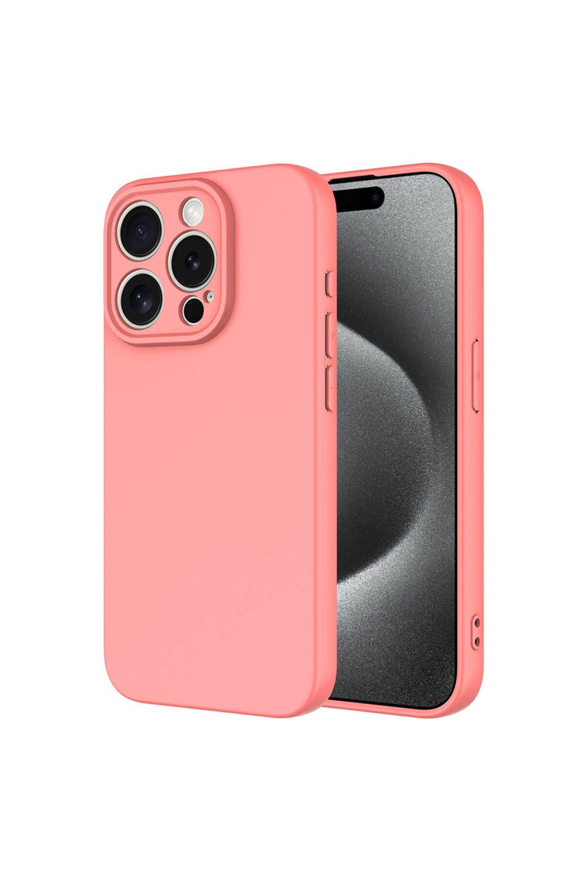halkhouse Apple iPhone 15 Pro Max Kılıf Renkli Esnek Kırılmaz Yüksek Koruma Silikon Marra Kapak