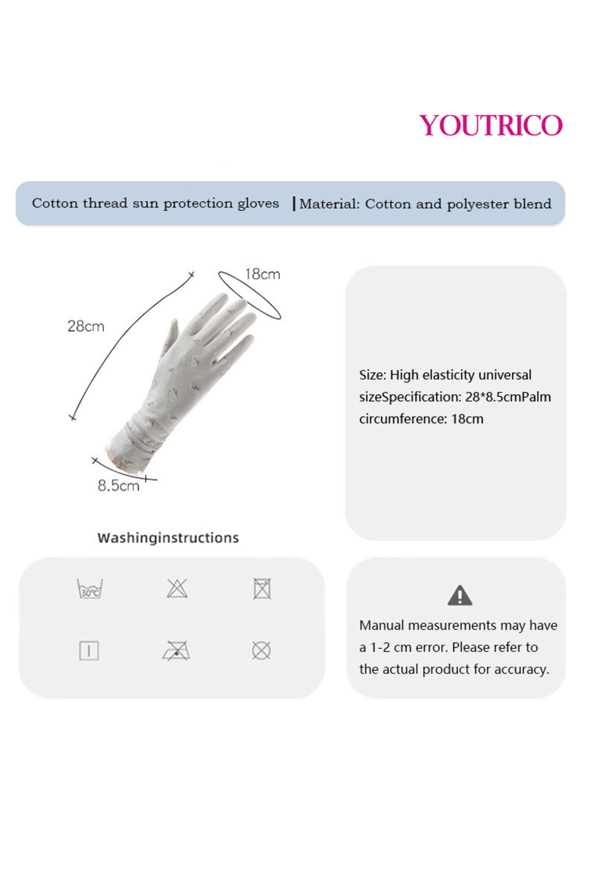 Youtrico-Sun Protection Gloves Summer Cycling Fingerless Gloves For Driving Spf50 High Protection 7