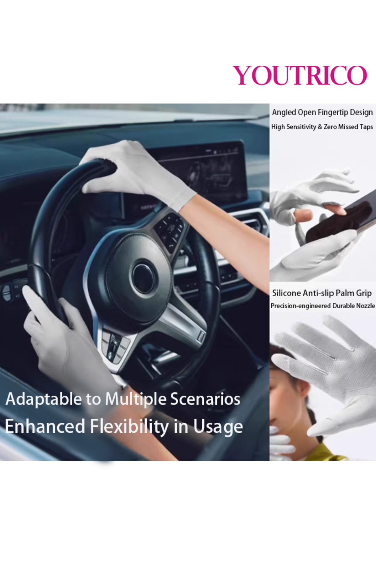 Youtrico-Sun Protection Gloves Summer Cycling Fingerless Gloves For Driving Spf50 High Protection 2