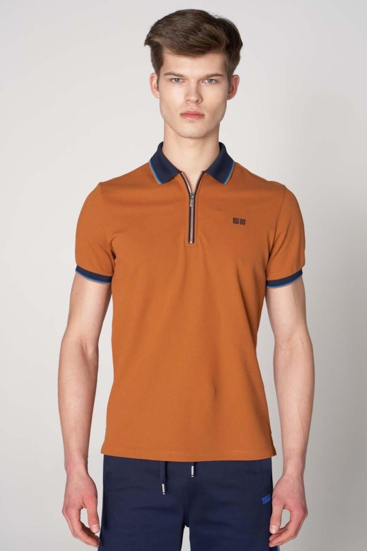SPORTEMPT Polo Yaka Fermuarlı Erkek Pamuk T-shirt