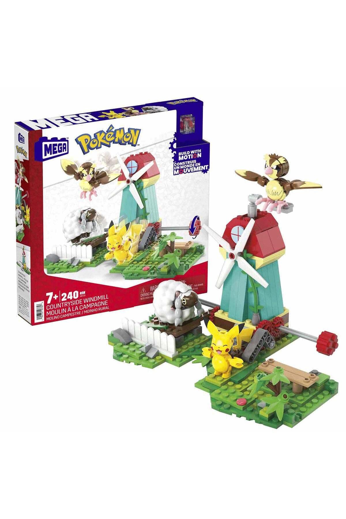 melfxxl eticaret HKT21 MEGA™ Pokémon™ Countryside Windmill - Yel Değirmeni Kasabası Seti 240 parça +7 yaş