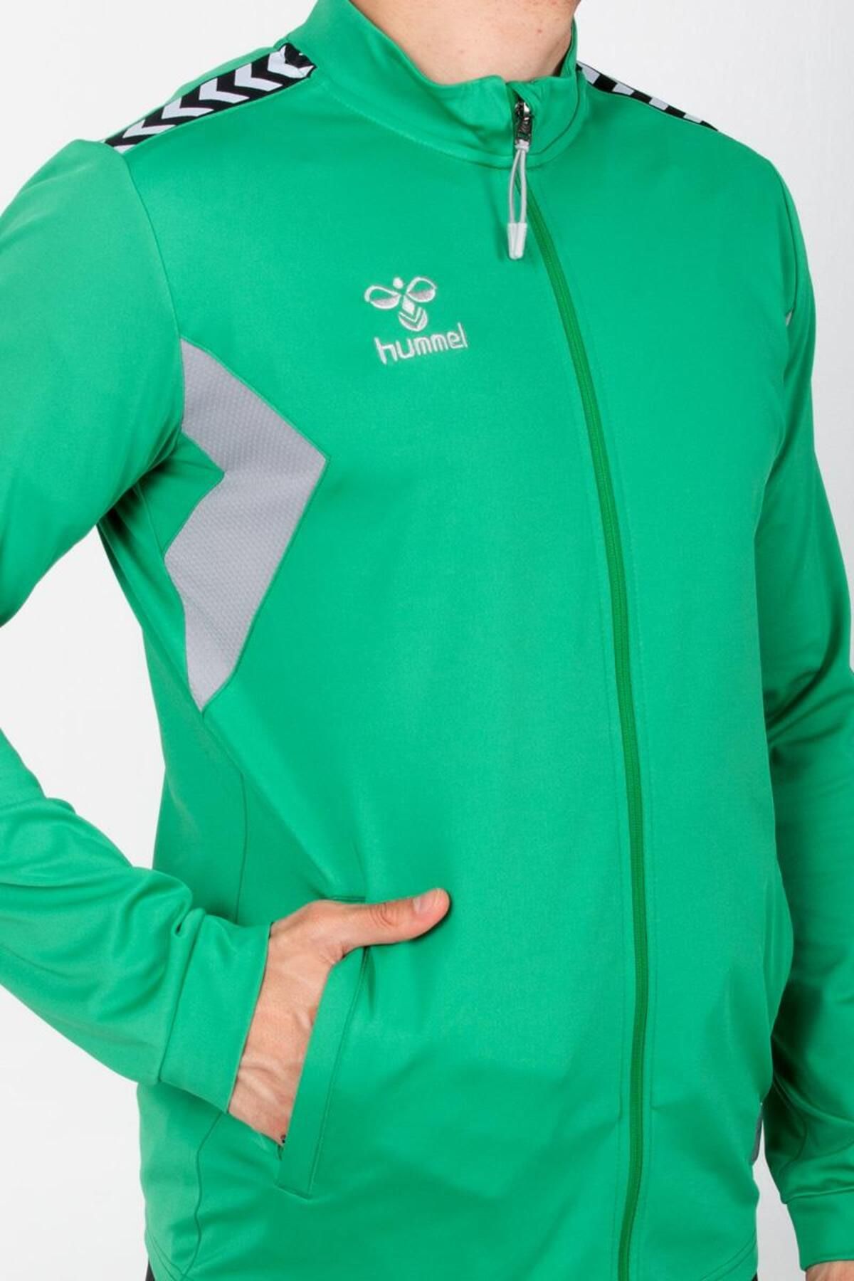 ست گرمکن ورزشی مردانه و زنانه لباس مناسب برای کمپینگ چمن سبز hummel